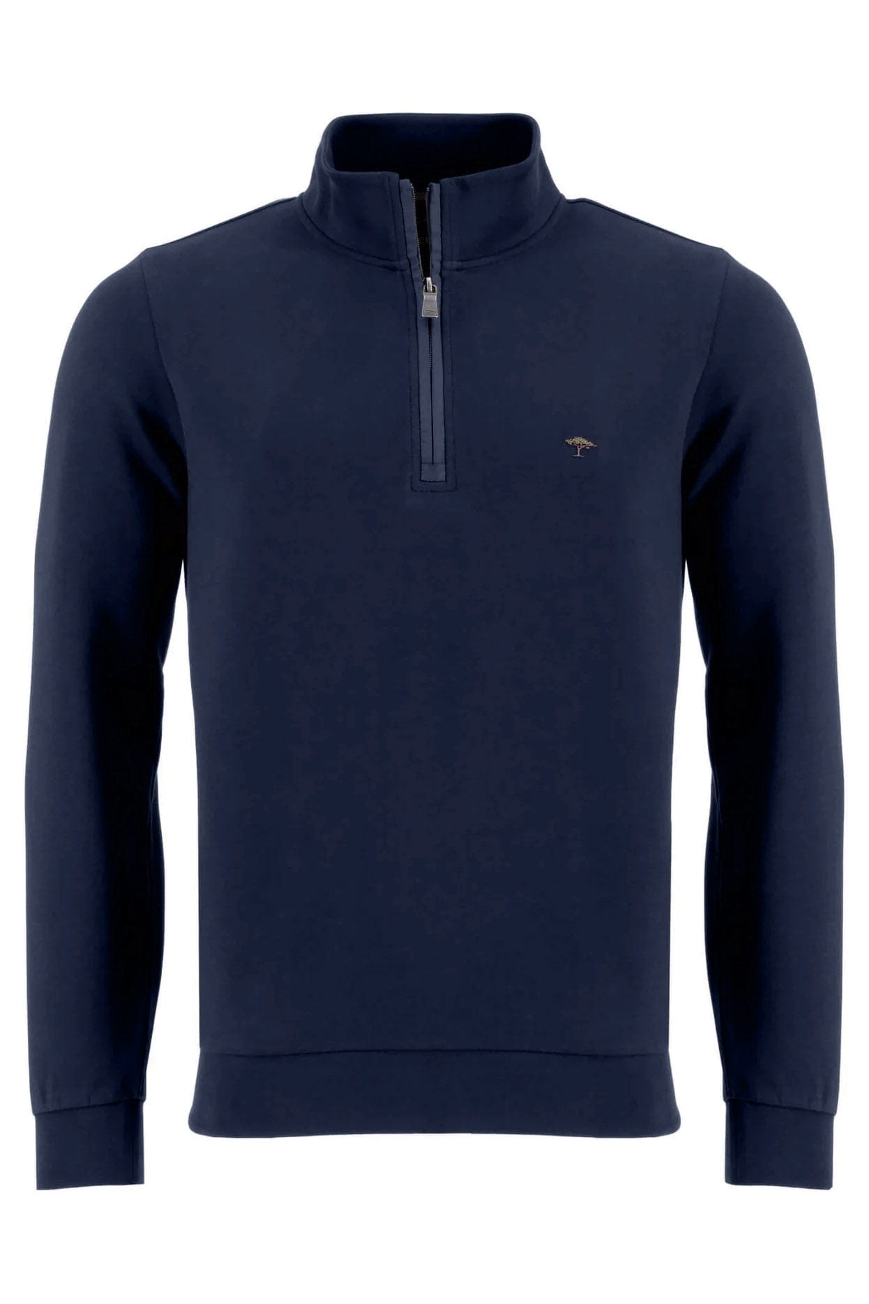 Fynch Hatton Jersey Quarter Zip Sweatshirt - Navy