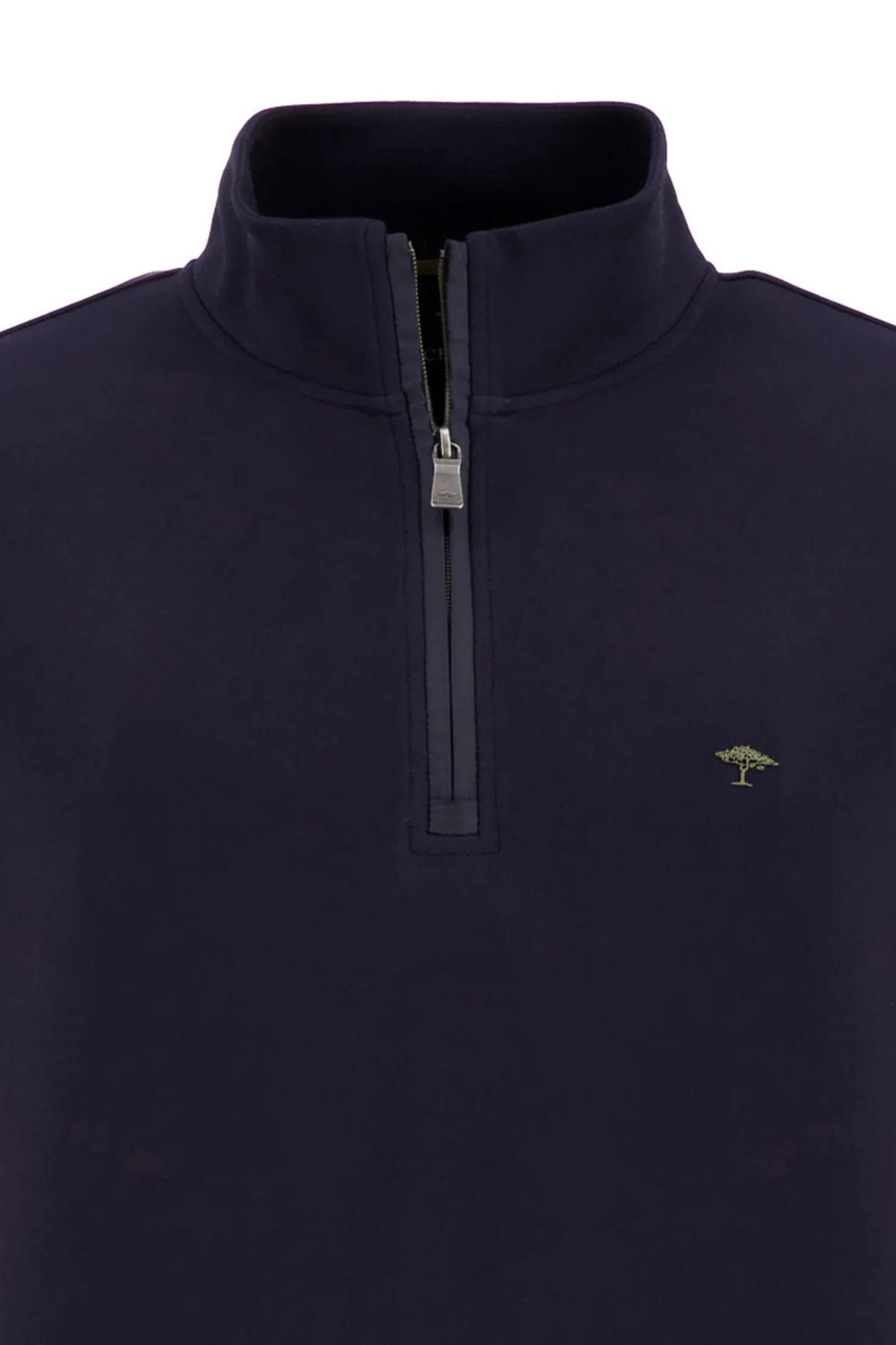 Fynch Hatton Jersey Quarter Zip Sweatshirt - Navy