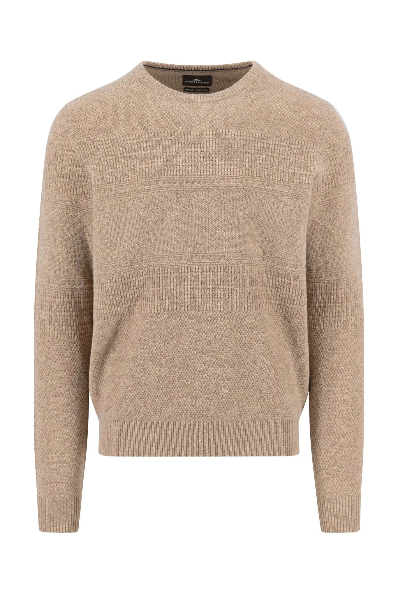 Fynch Hatton Lambswool Crew Neck Jumper - Taupe