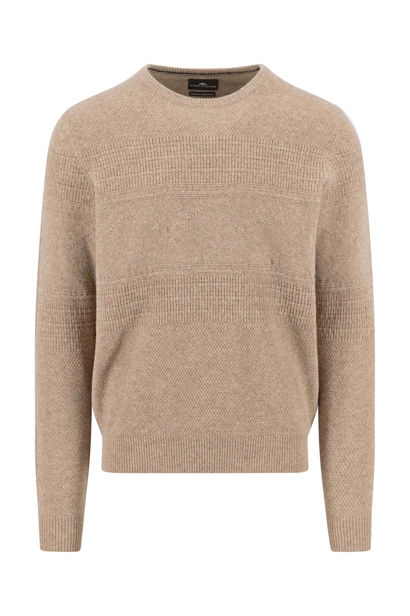 Fynch Hatton Lambswool Crew Neck Jumper - Taupe