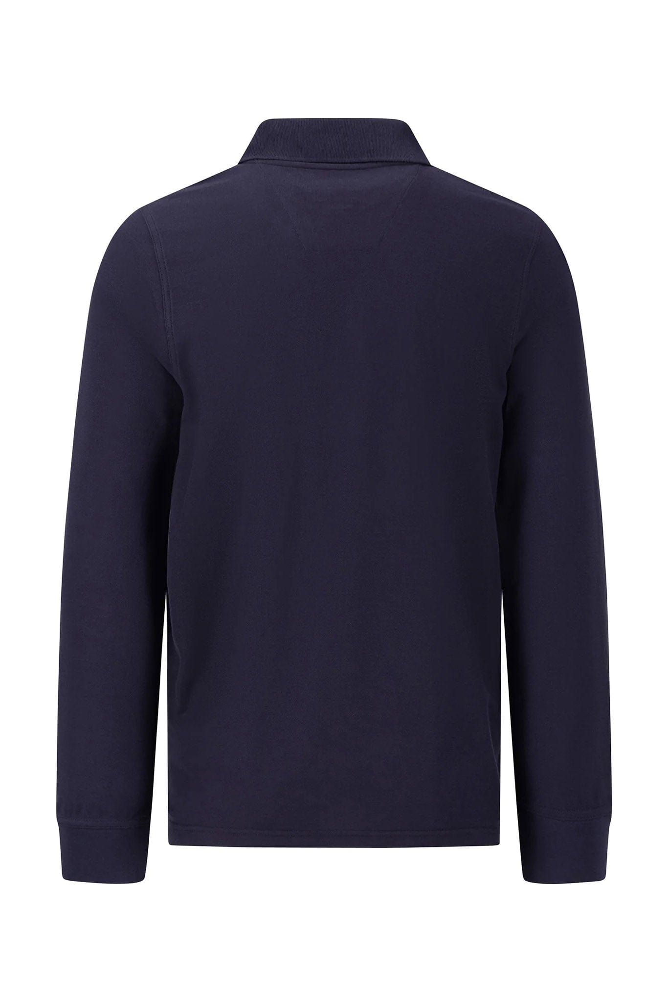 Fynch Hatton Long Sleeve Cotton Polo Shirt - Navy