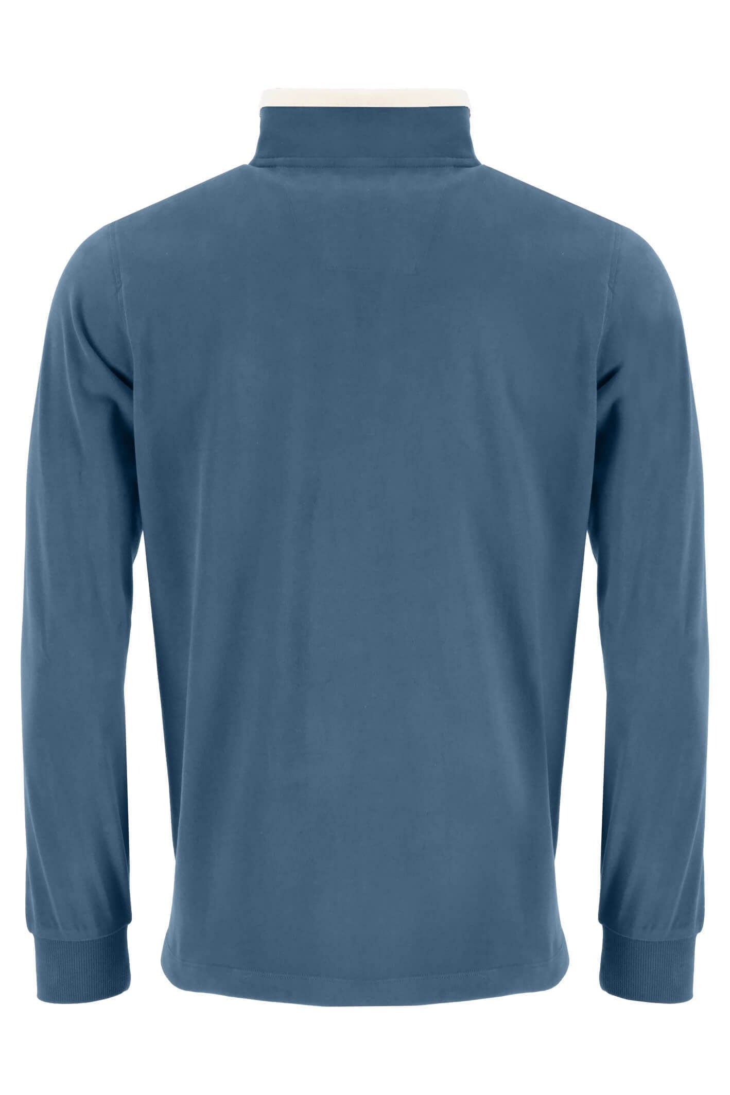 Fynch Hatton Long Sleeve Rugby Quarter Zip Sweatshirt - Dolphin