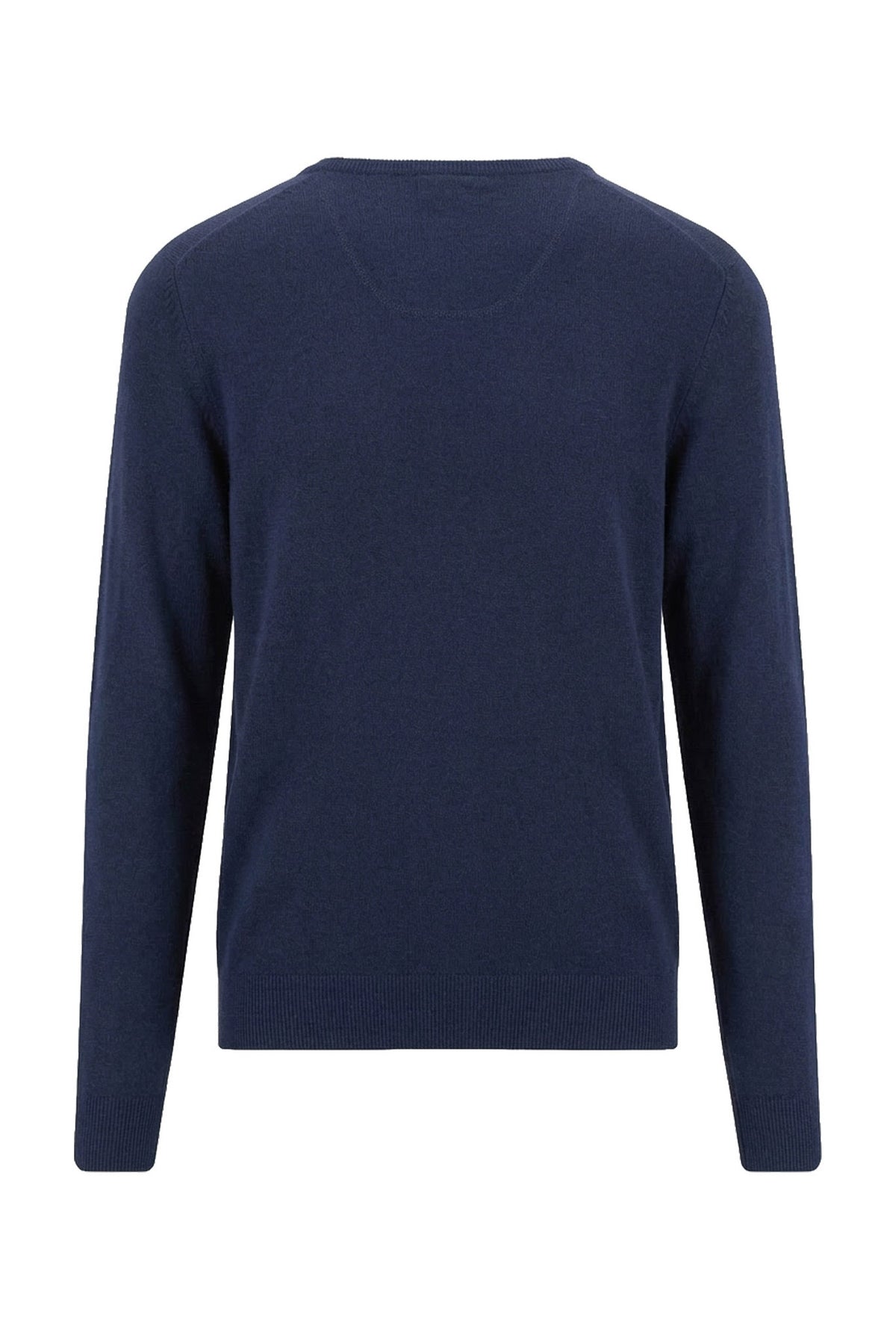 Fynch Hatton Merino Cashmere Crew Neck Jumper - Ink Blue