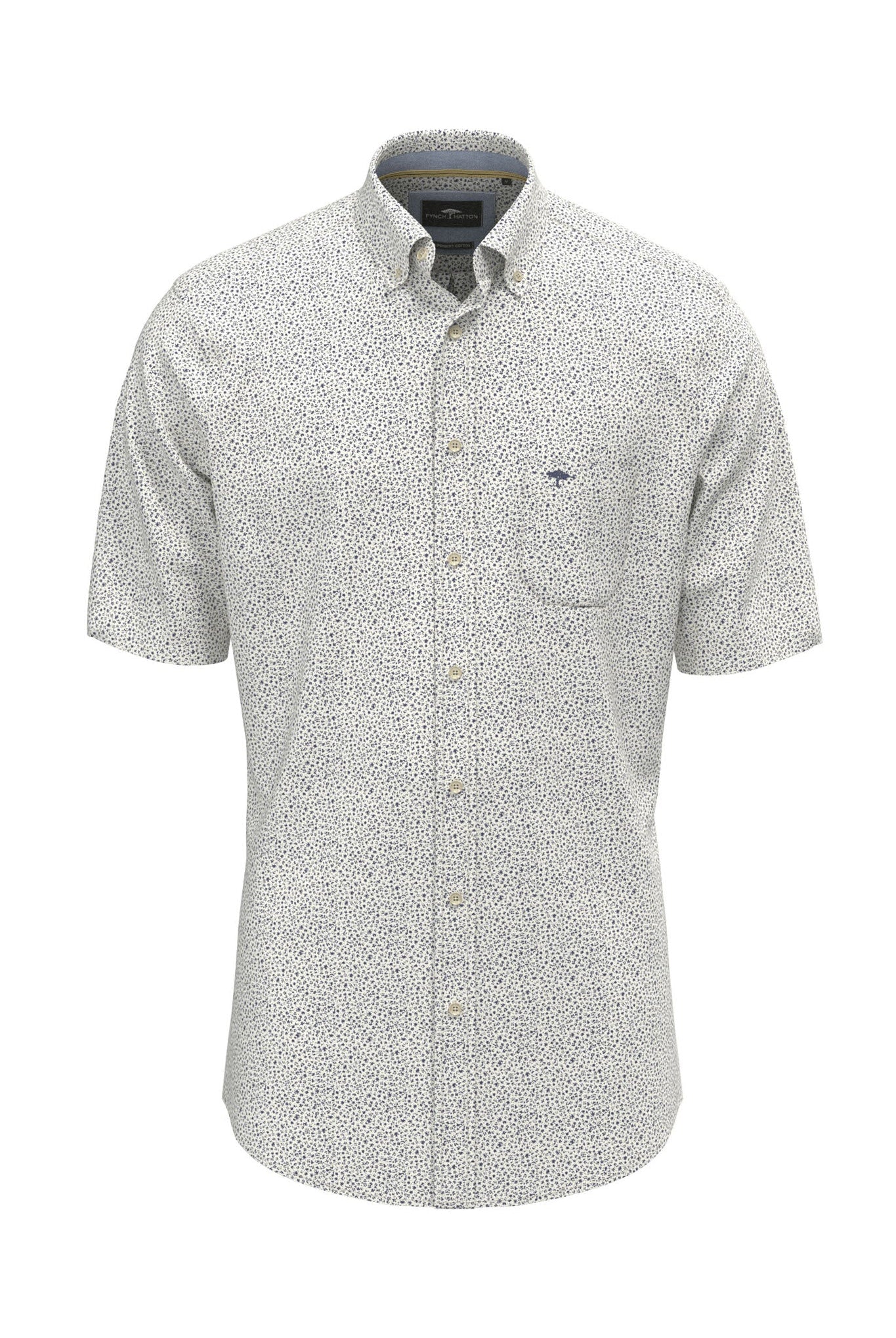 Fynch Hatton Mini Floral Short Sleeve Shirt - Horizon