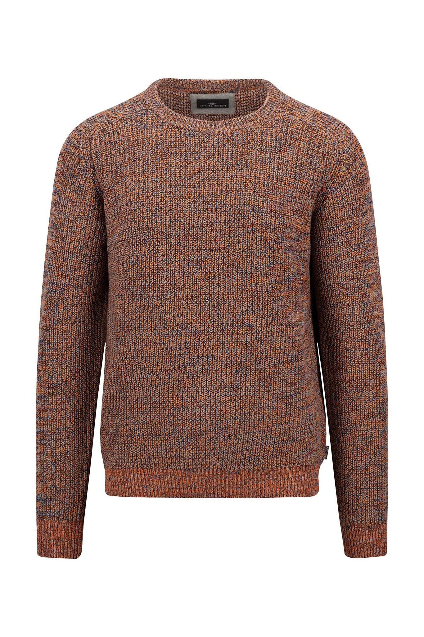Fynch Hatton Multi Yarn Crew Neck Jumper - Flame