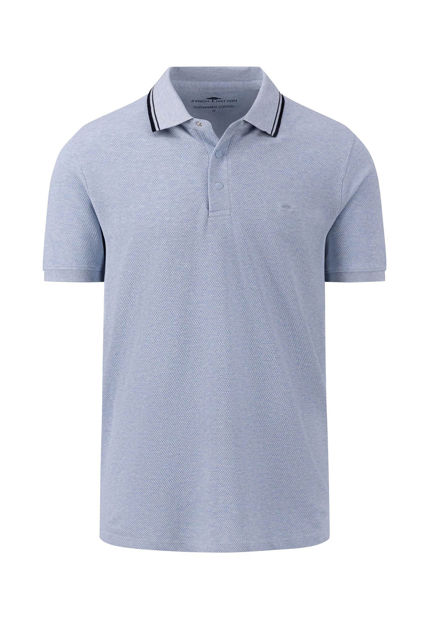 Fynch Hatton Popcorn Structure Polo Shirt - Summer Breeze