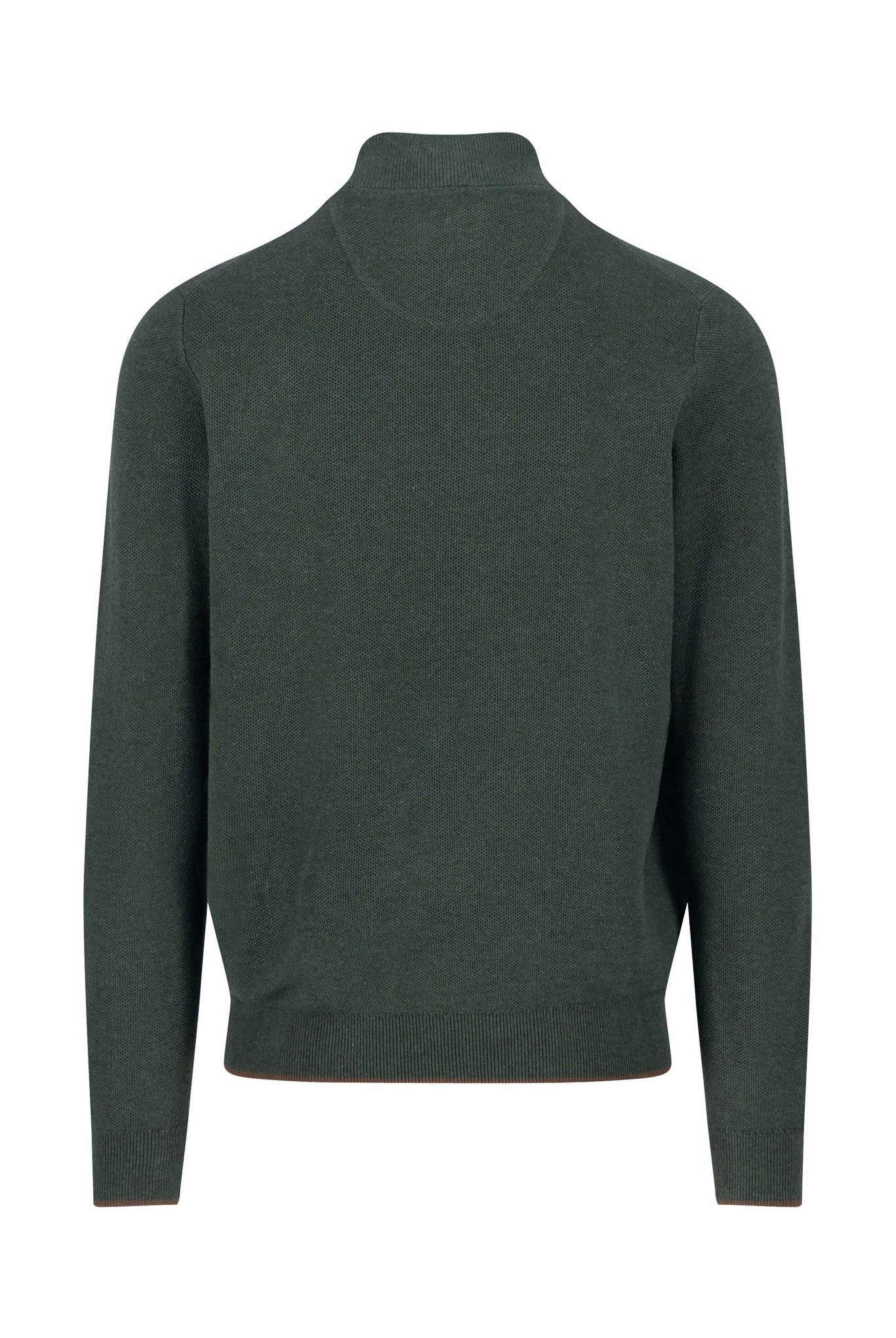 Fynch Hatton Quarter Button Knit Jumper - Dark Ivy