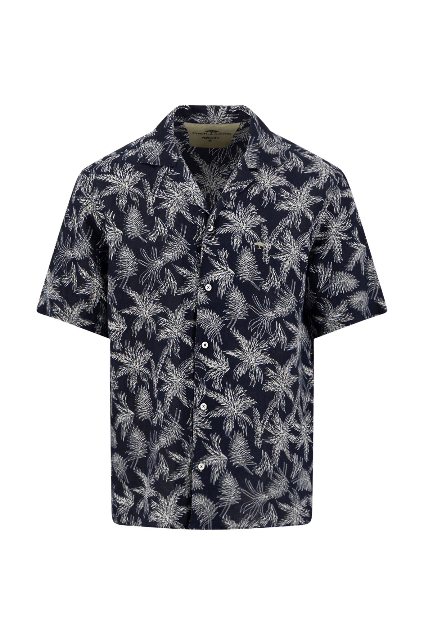 Fynch Hatton Short Sleeve Linen Resort Shirt - Navy