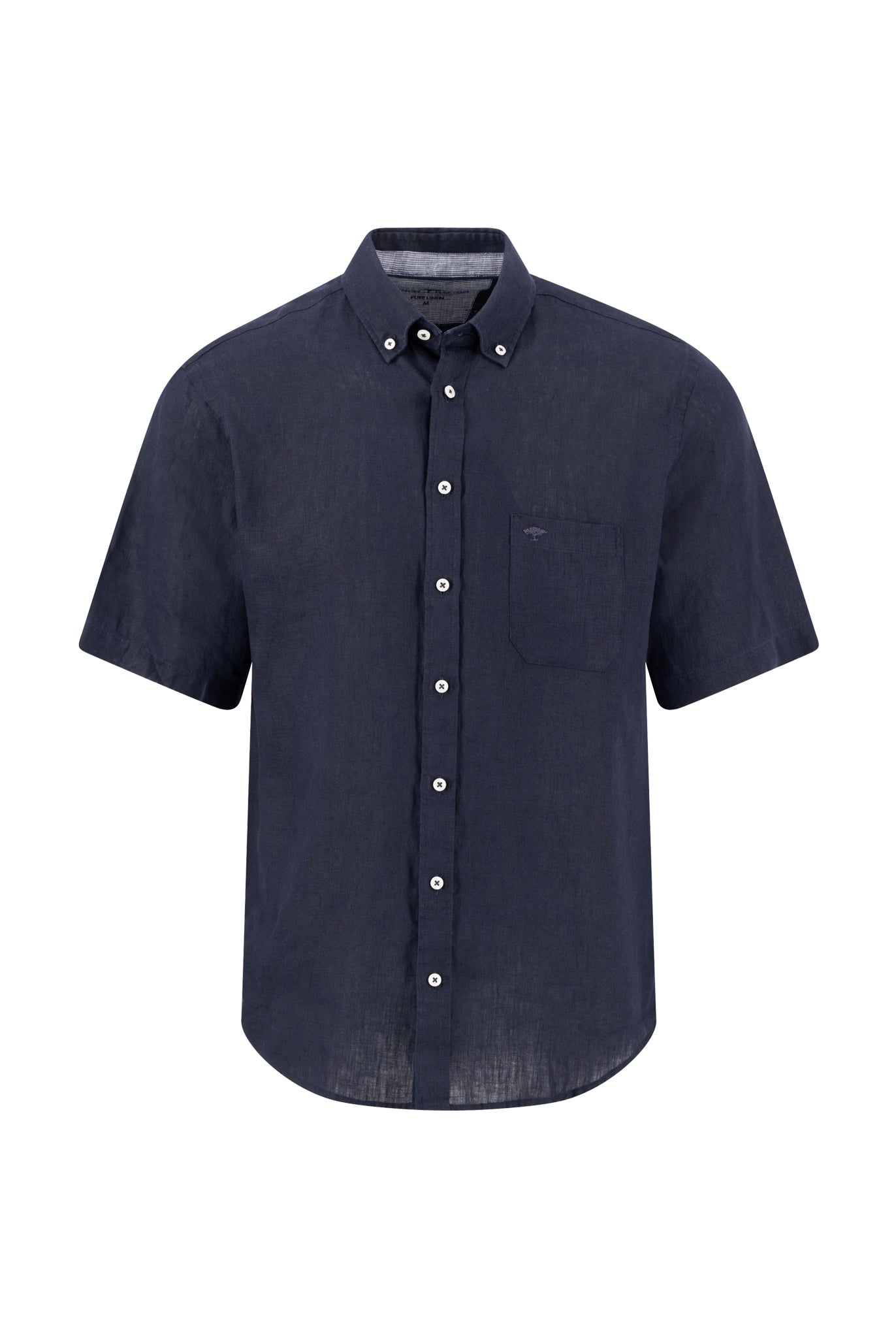 Fynch Hatton Short Sleeve Linen Shirt - Navy