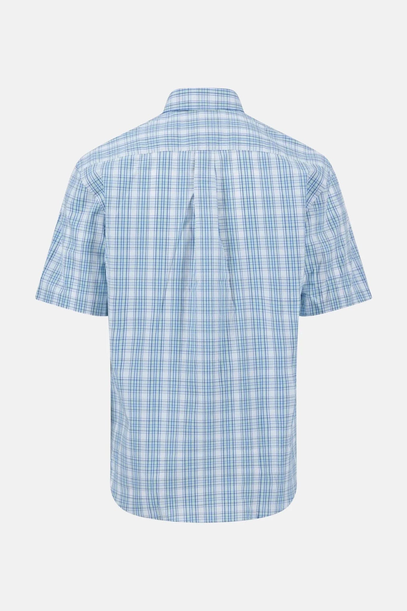Fynch Hatton Summer Check Short Sleeve Shirt - Minty Green