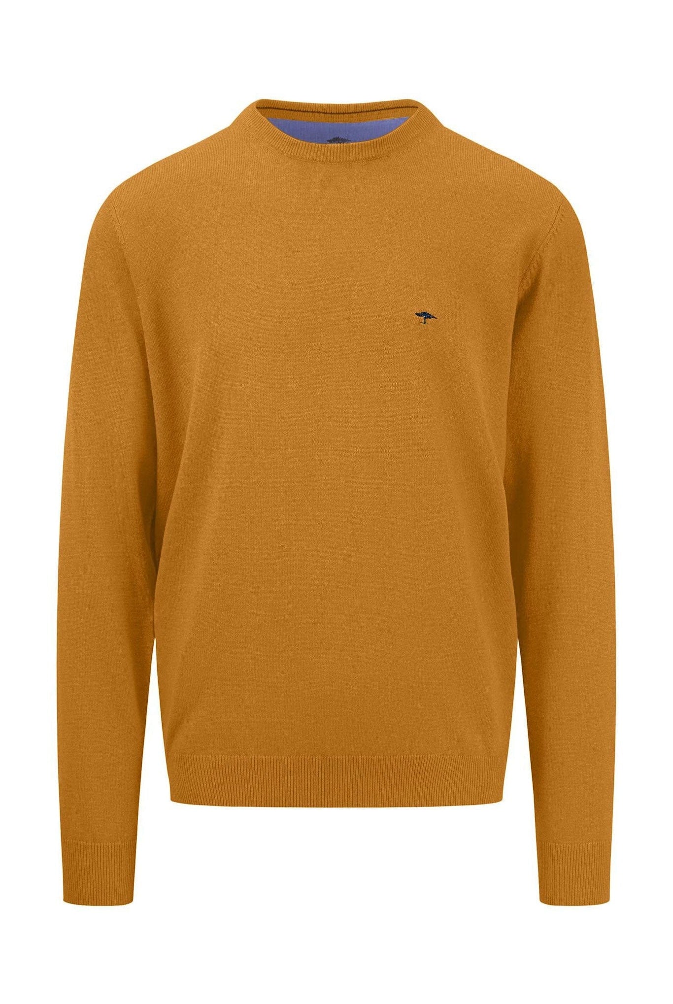 Fynch Hatton Superfine Cotton Crew Neck Jumper - New Dijon