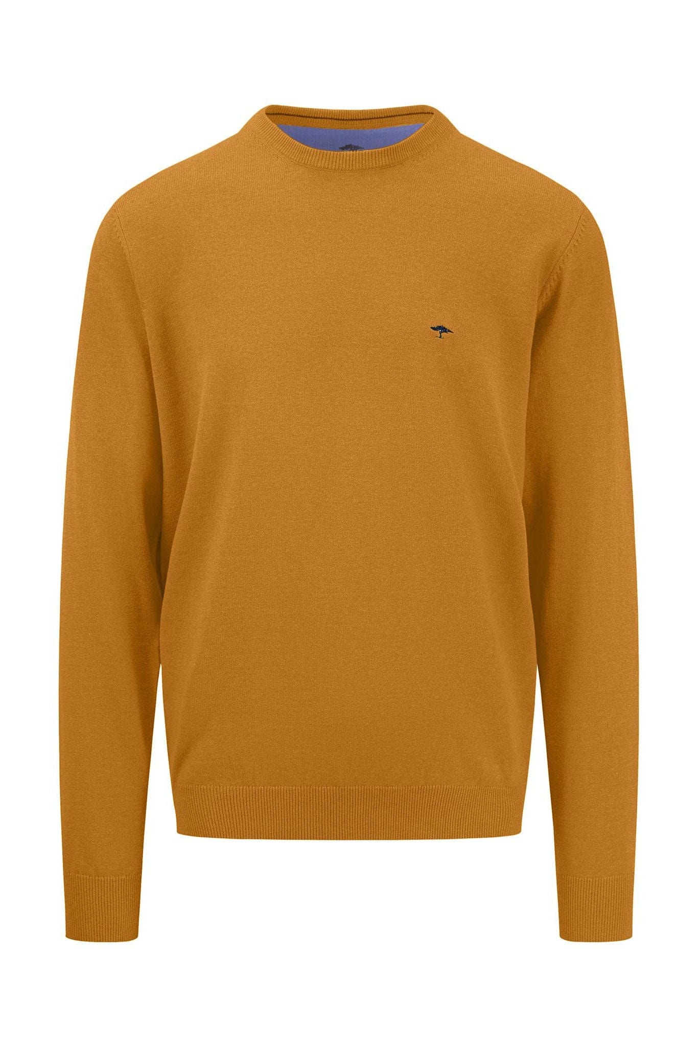 Fynch Hatton Superfine Cotton Crew Neck Jumper - New Dijon
