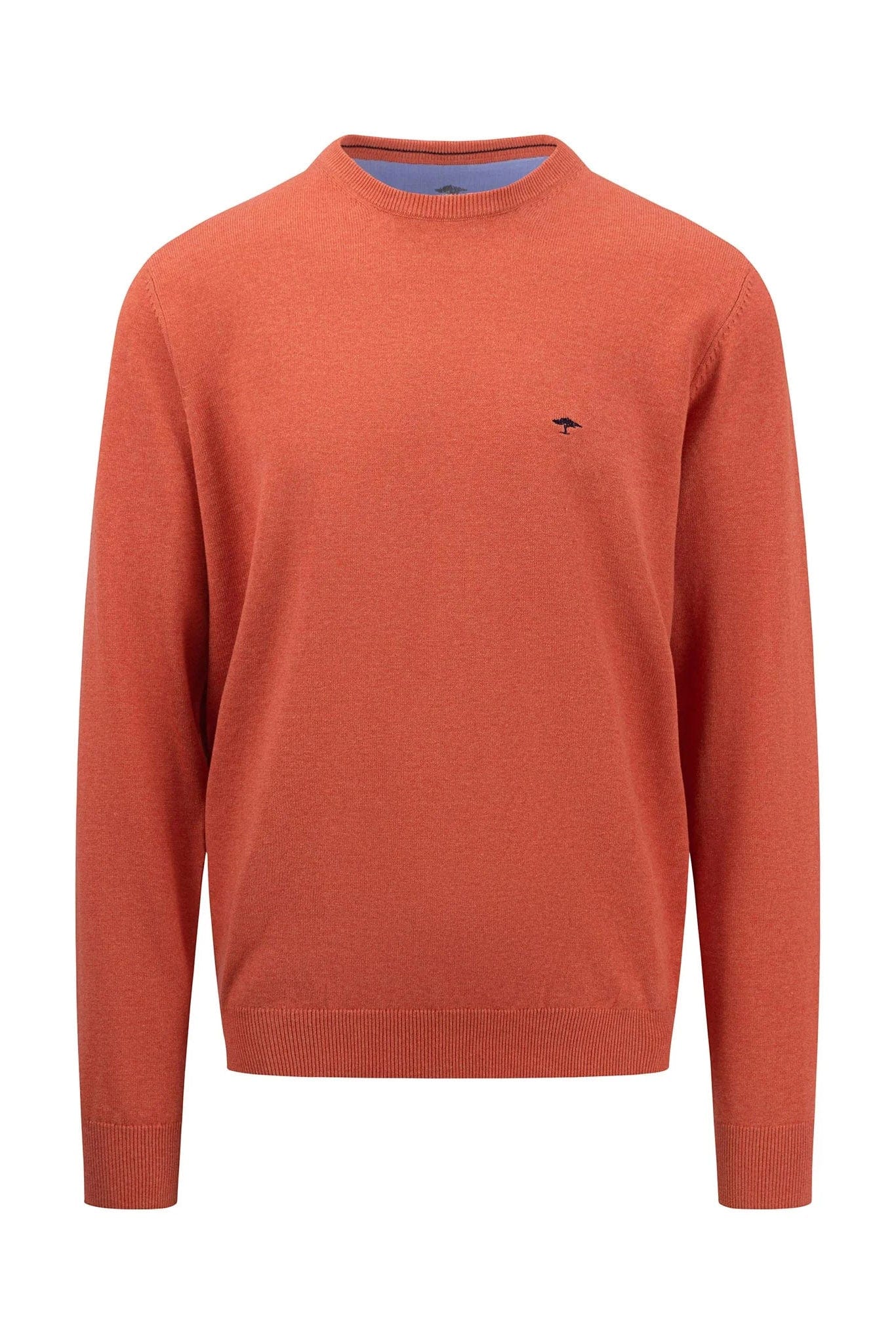 Fynch Hatton Superfine Cotton Crew Neck Jumper - Orient Red
