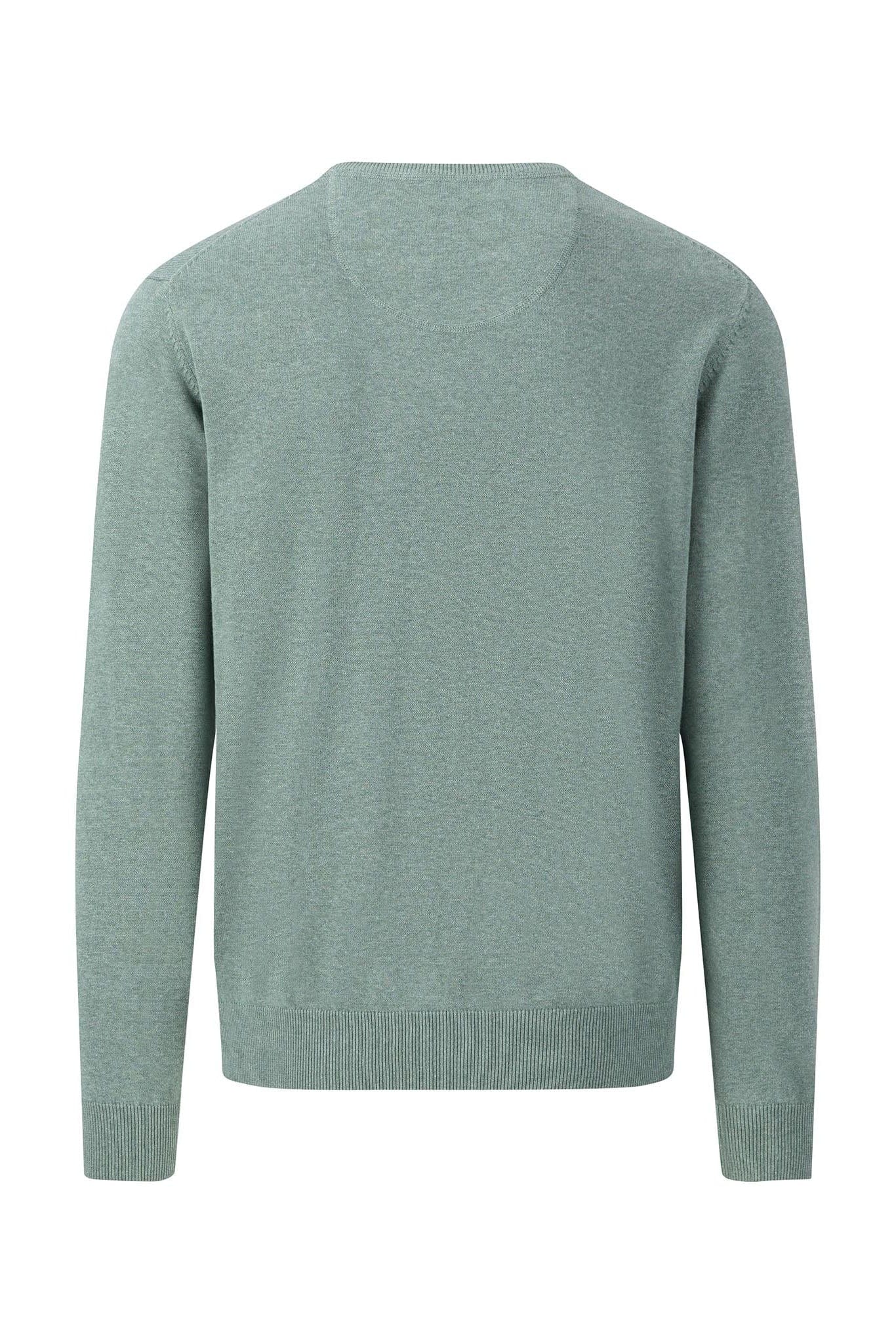 Fynch Hatton Superfine Cotton Crew Neck Jumper - Sage Green