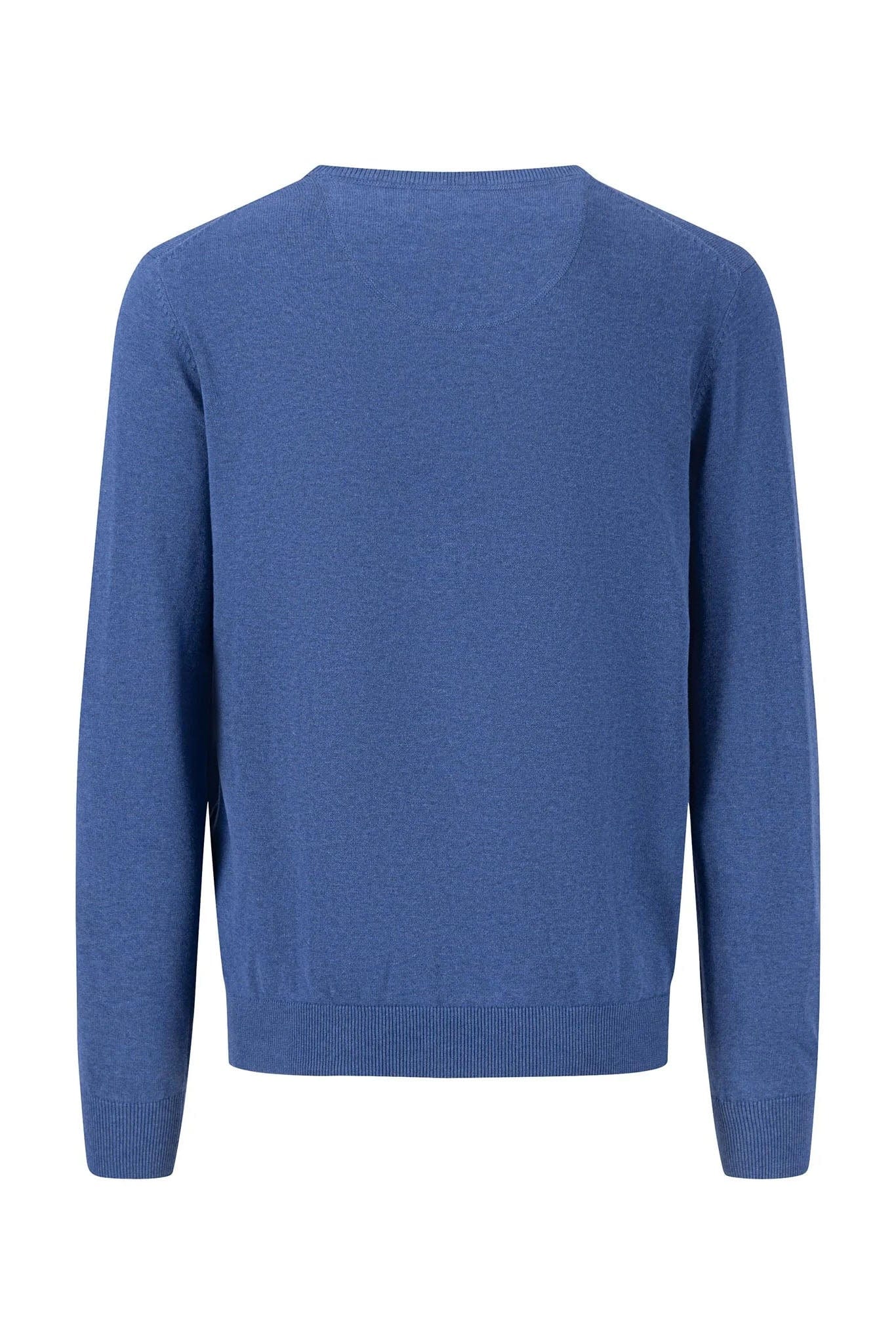 Fynch Hatton Superfine Cotton Crew Neck Jumper - Wave Blue