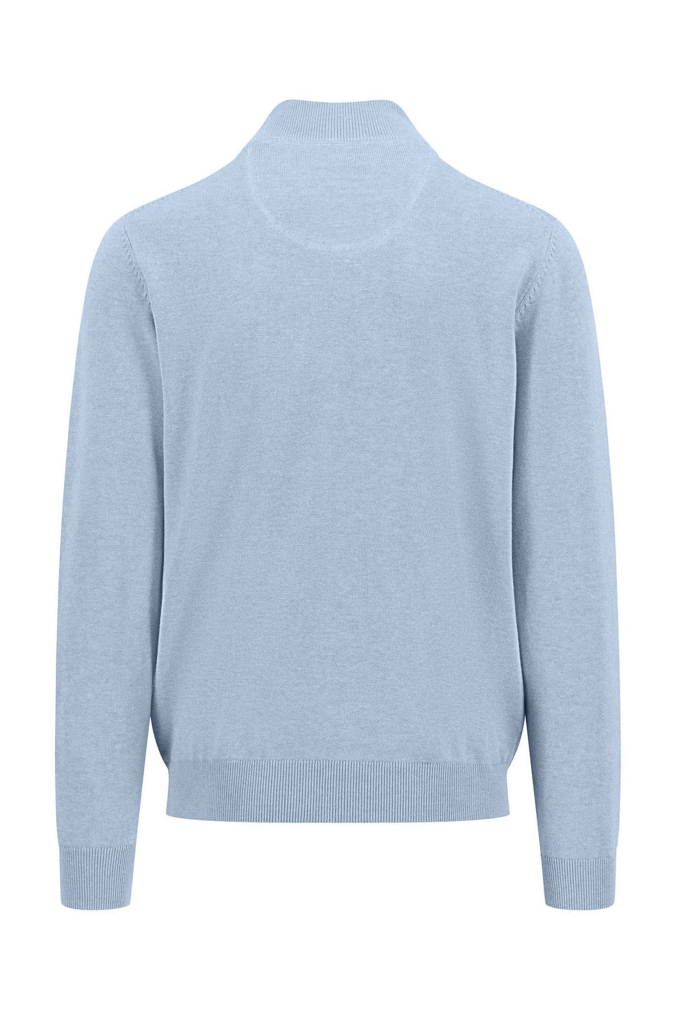 Fynch Hatton Superfine Cotton Quarter Zip Jumper - Summer Breeze