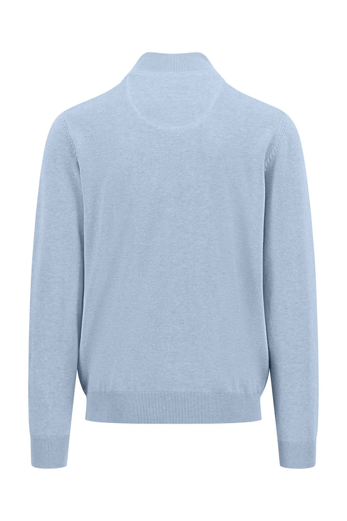 Fynch Hatton Superfine Cotton Quarter Zip Jumper - Summer Breeze