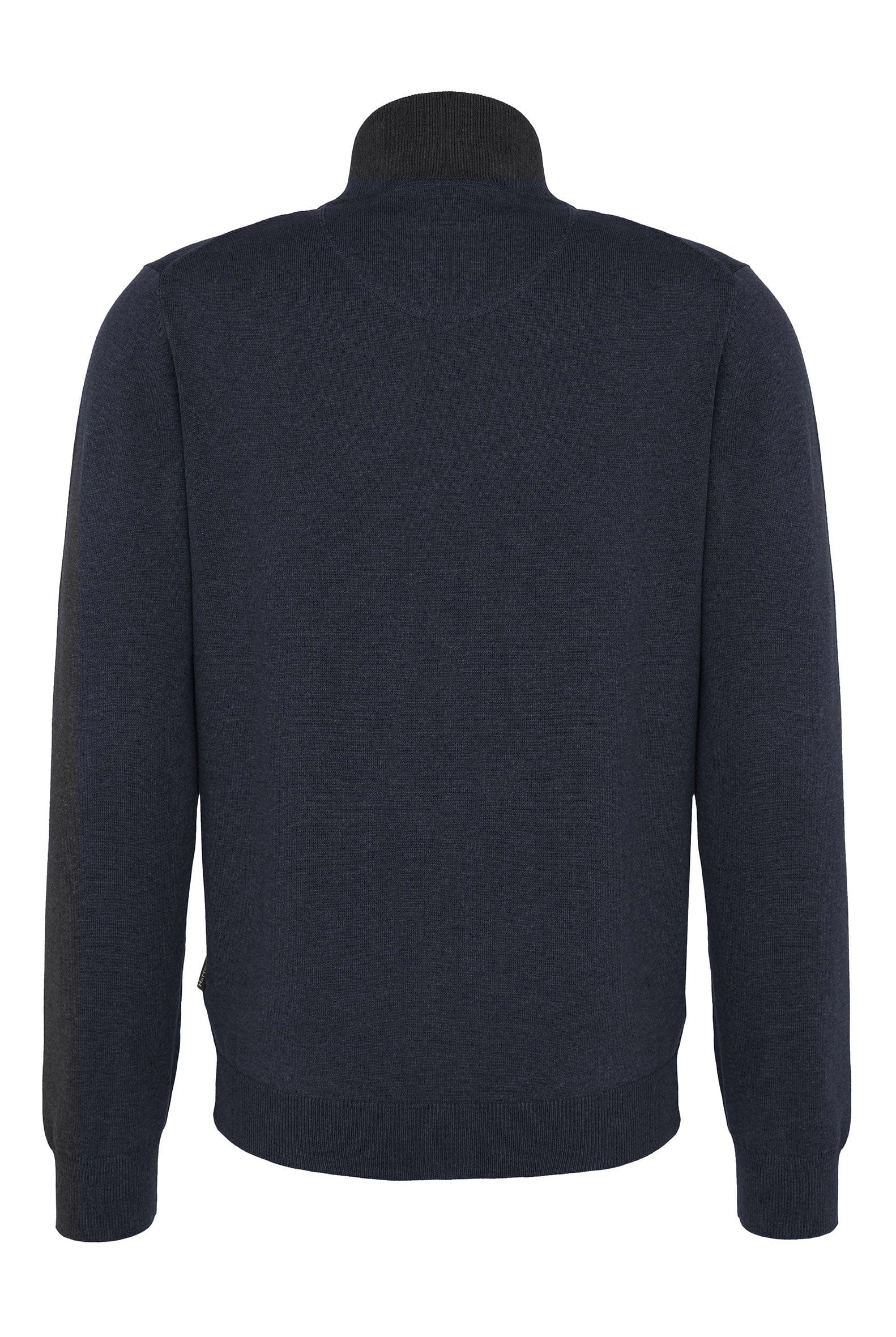 Fynch Hatton Superfine Cotton Zip-Through Cardigan - Navy