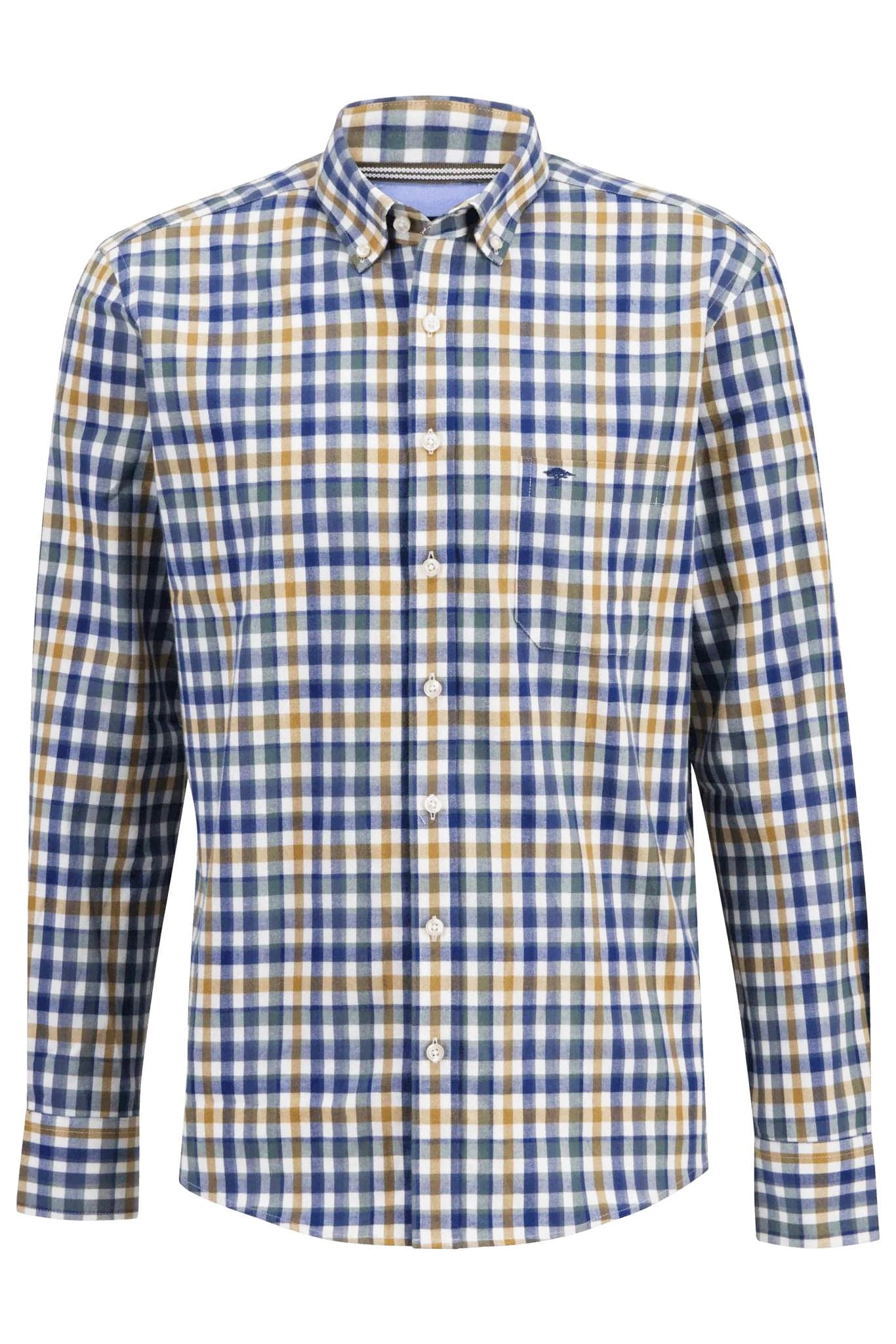Fynch Hatton Supersoft Brushed Cotton Check Shirt - Caramel