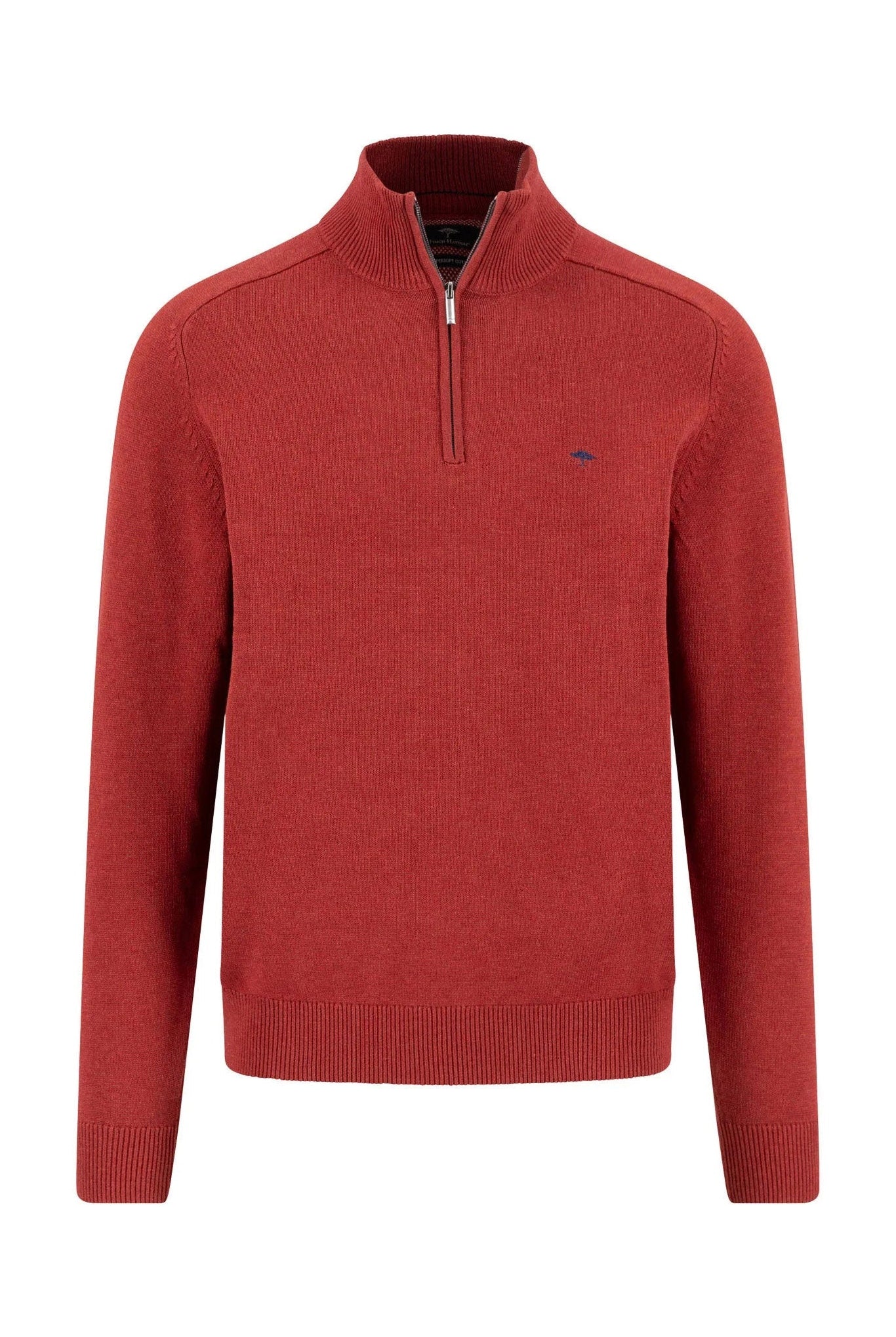 Fynch Hatton Supersoft Quarter Zip Jumper - Garnet Red
