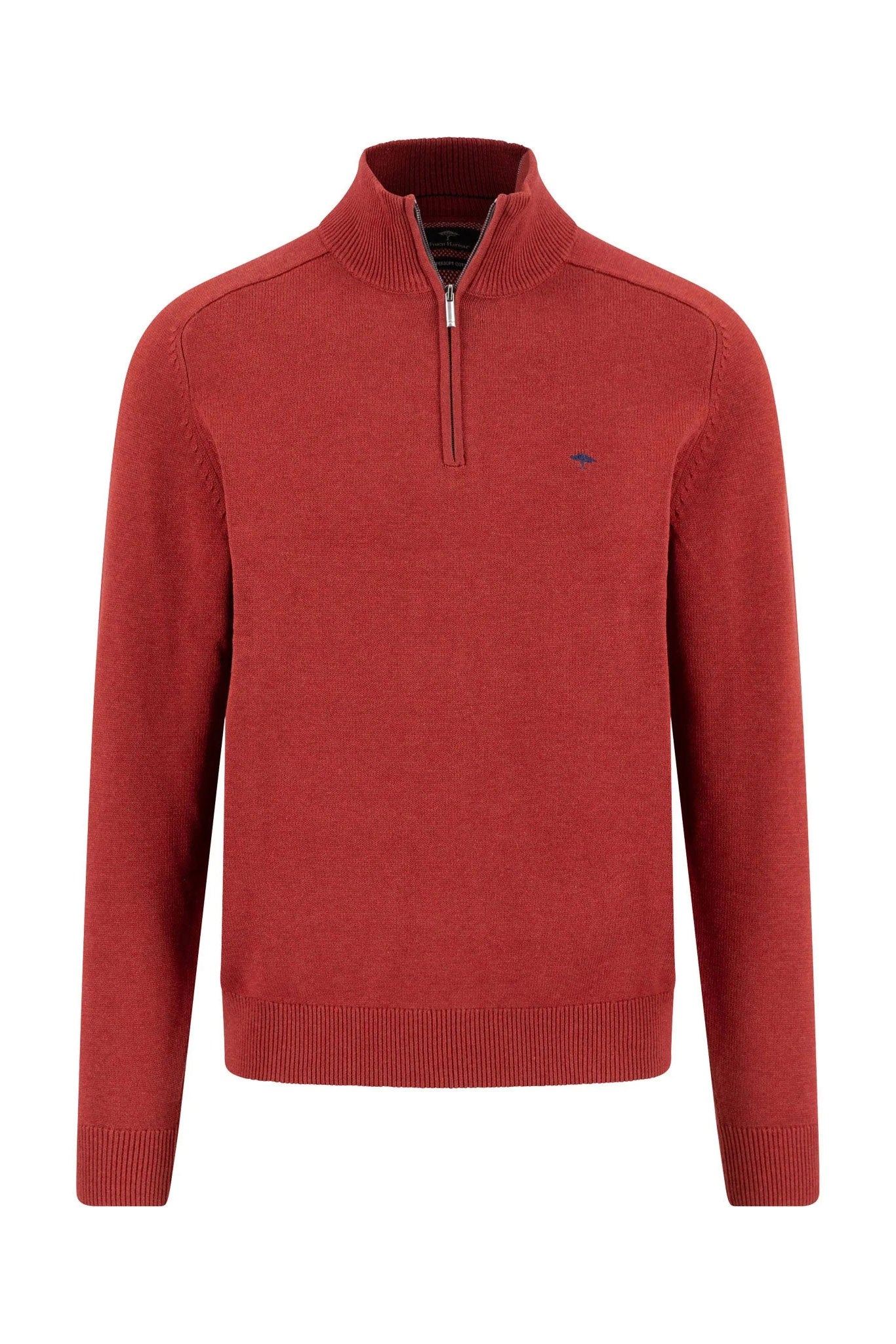 Fynch Hatton Supersoft Quarter Zip Jumper - Garnet Red