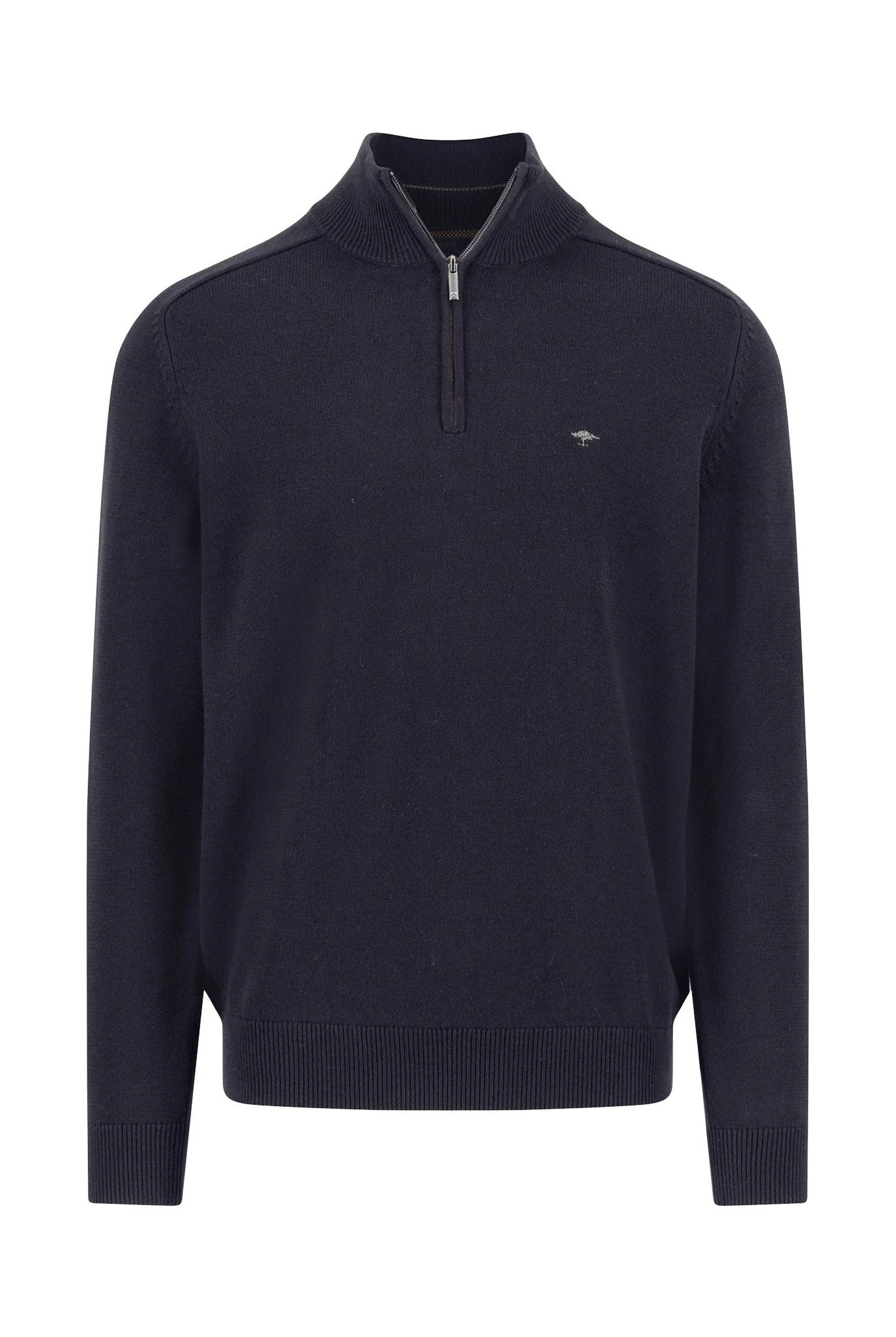Fynch Hatton Supersoft Quarter Zip Jumper - Navy