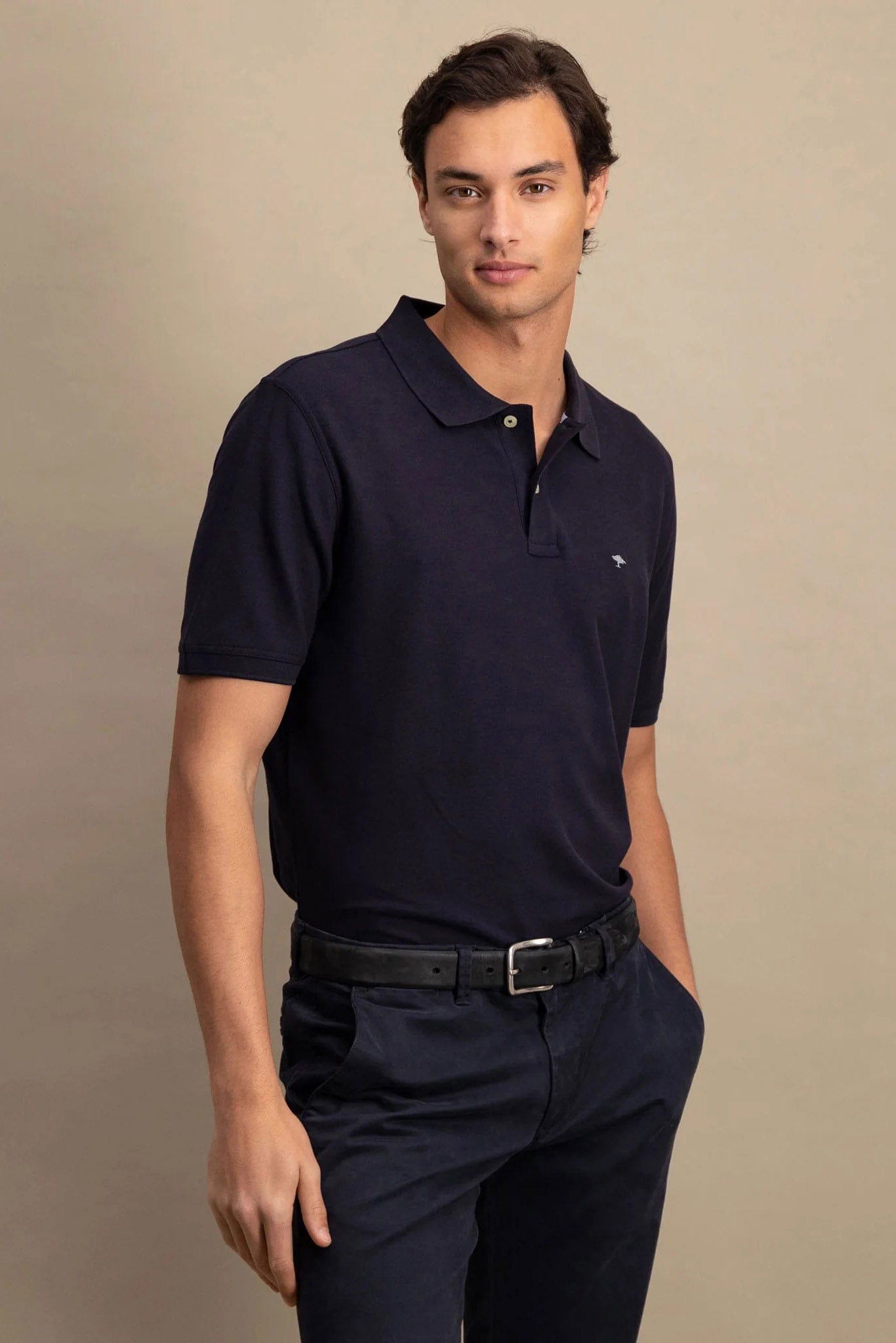 Fynch Hatton Supima Cotton Polo - Navy