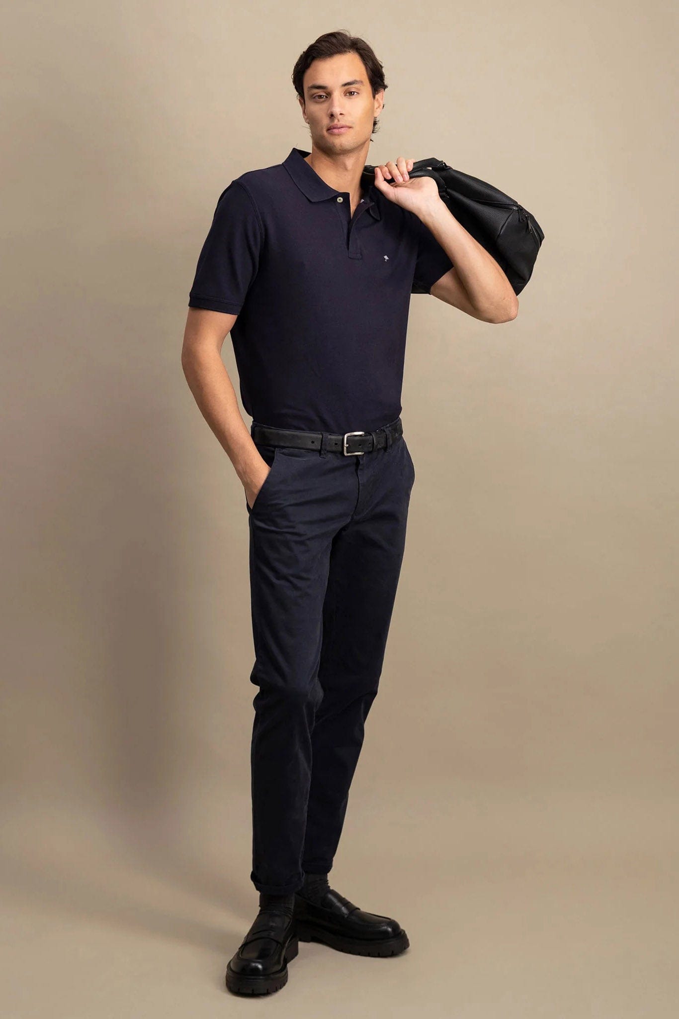 Fynch Hatton Supima Cotton Polo - Navy