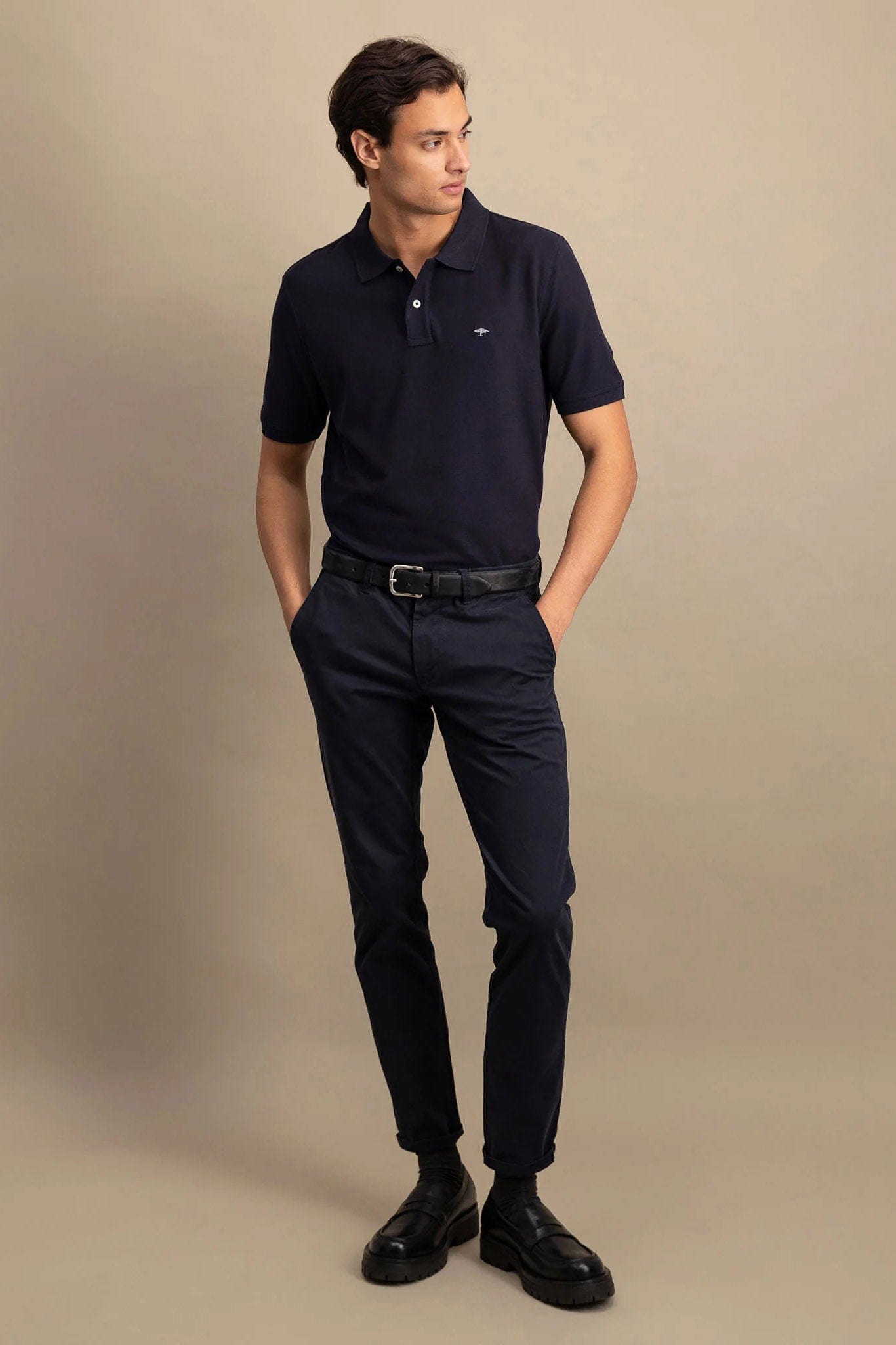 Fynch Hatton Supima Cotton Polo - Navy