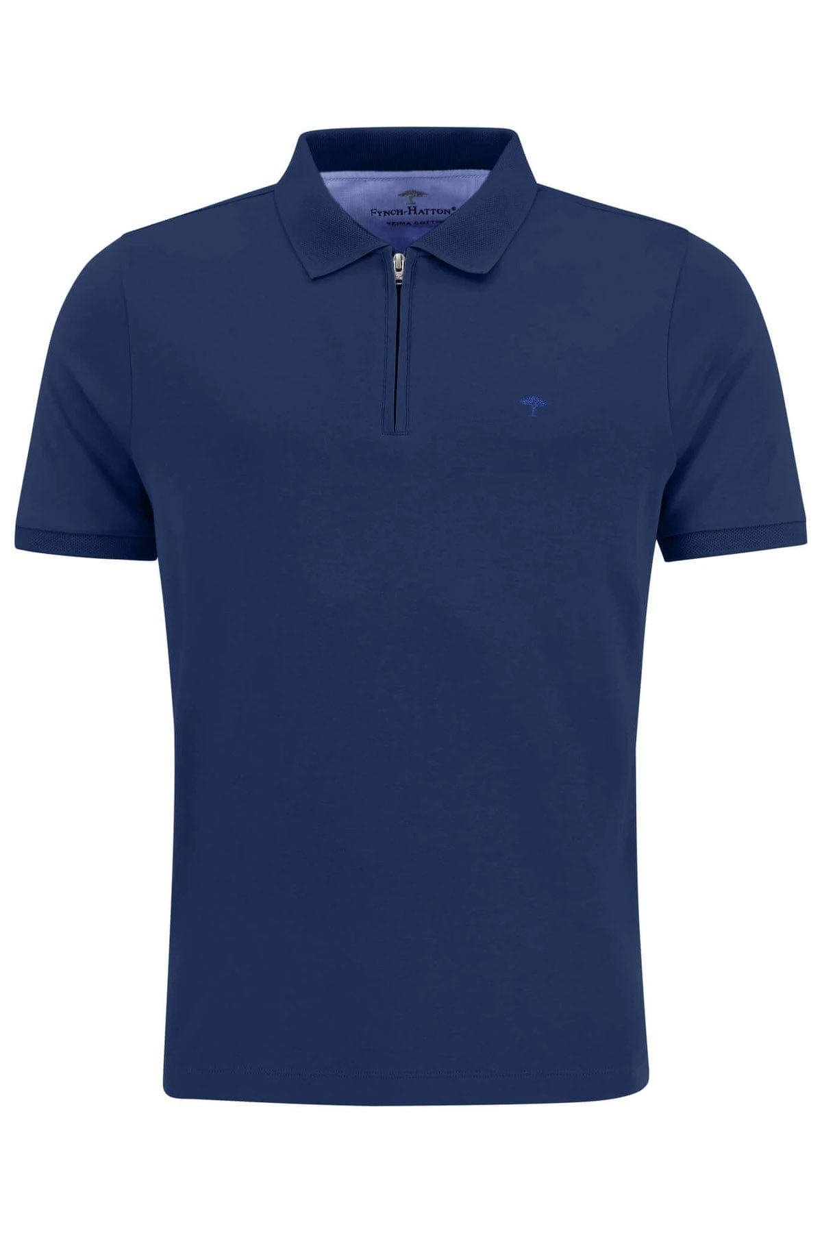 Fynch Hatton Supima Cotton Zip Polo Shirt - Midnight