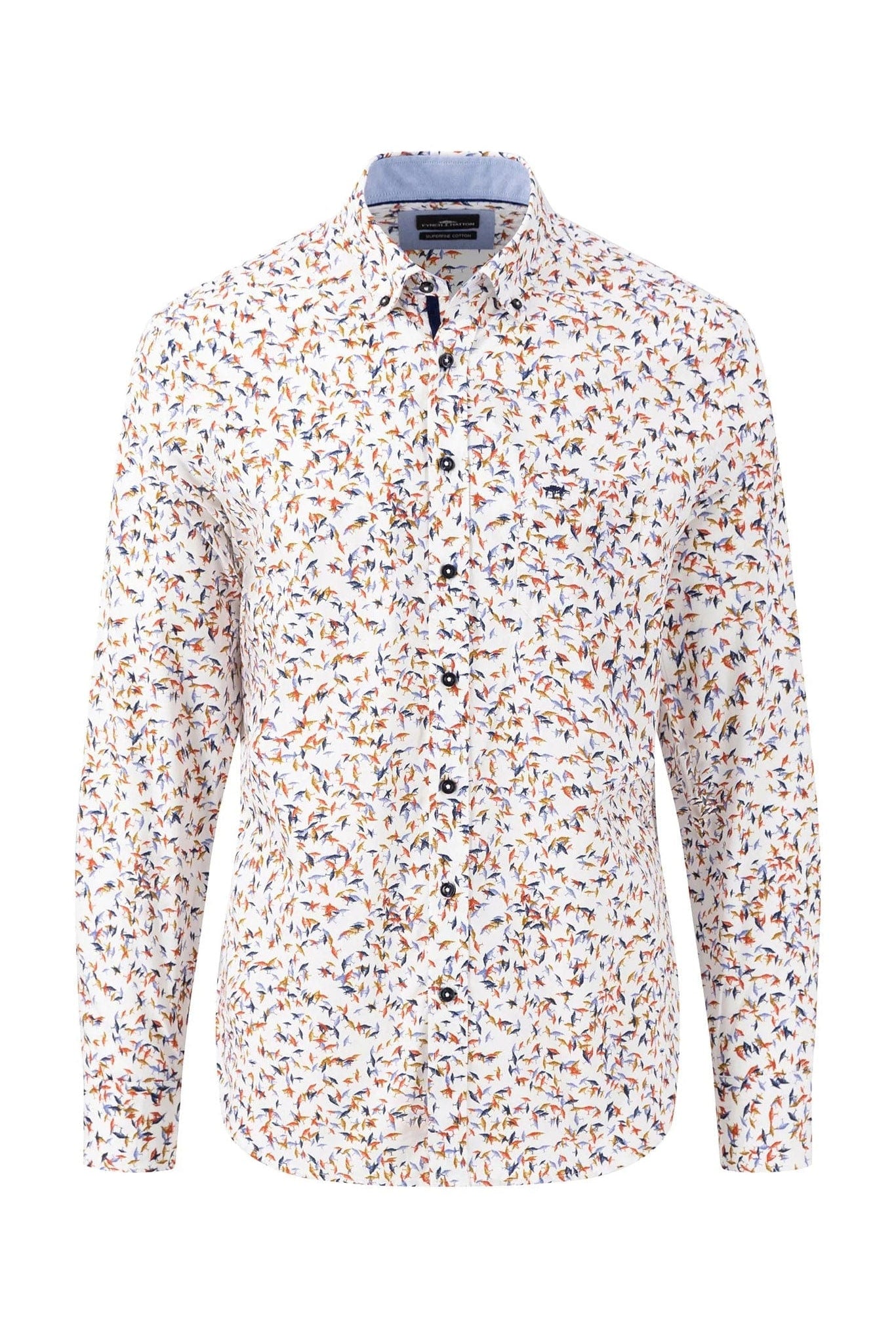 Fynch Hatton Tree Print Cotton Shirt - Orient Red