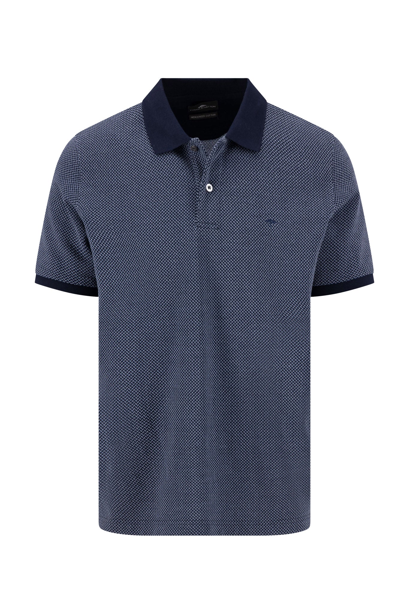 Fynch Hatton Two Tone Mercerised Cotton Polo - Navy