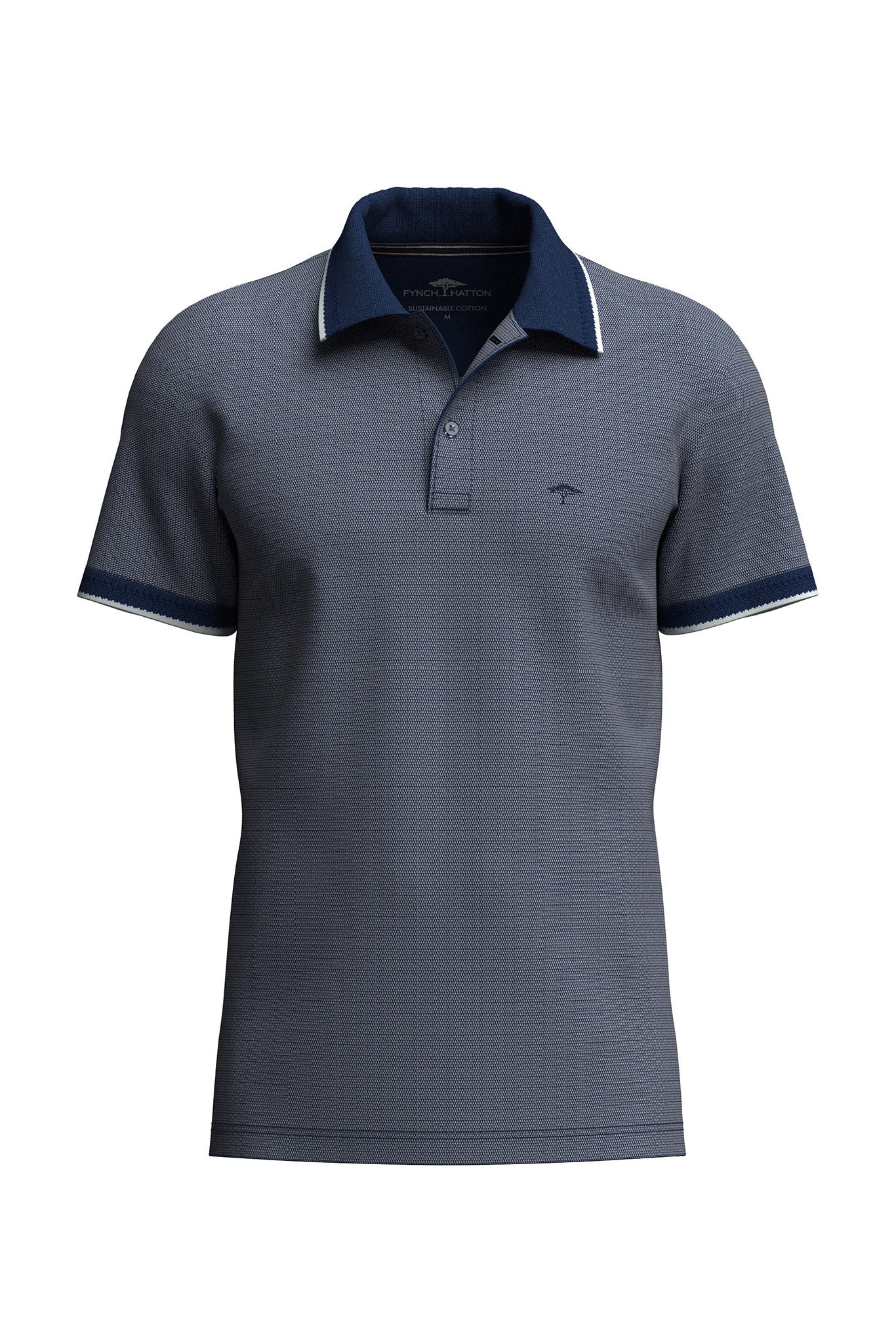 Fynch Hatton Two Tone Polo - Midnight