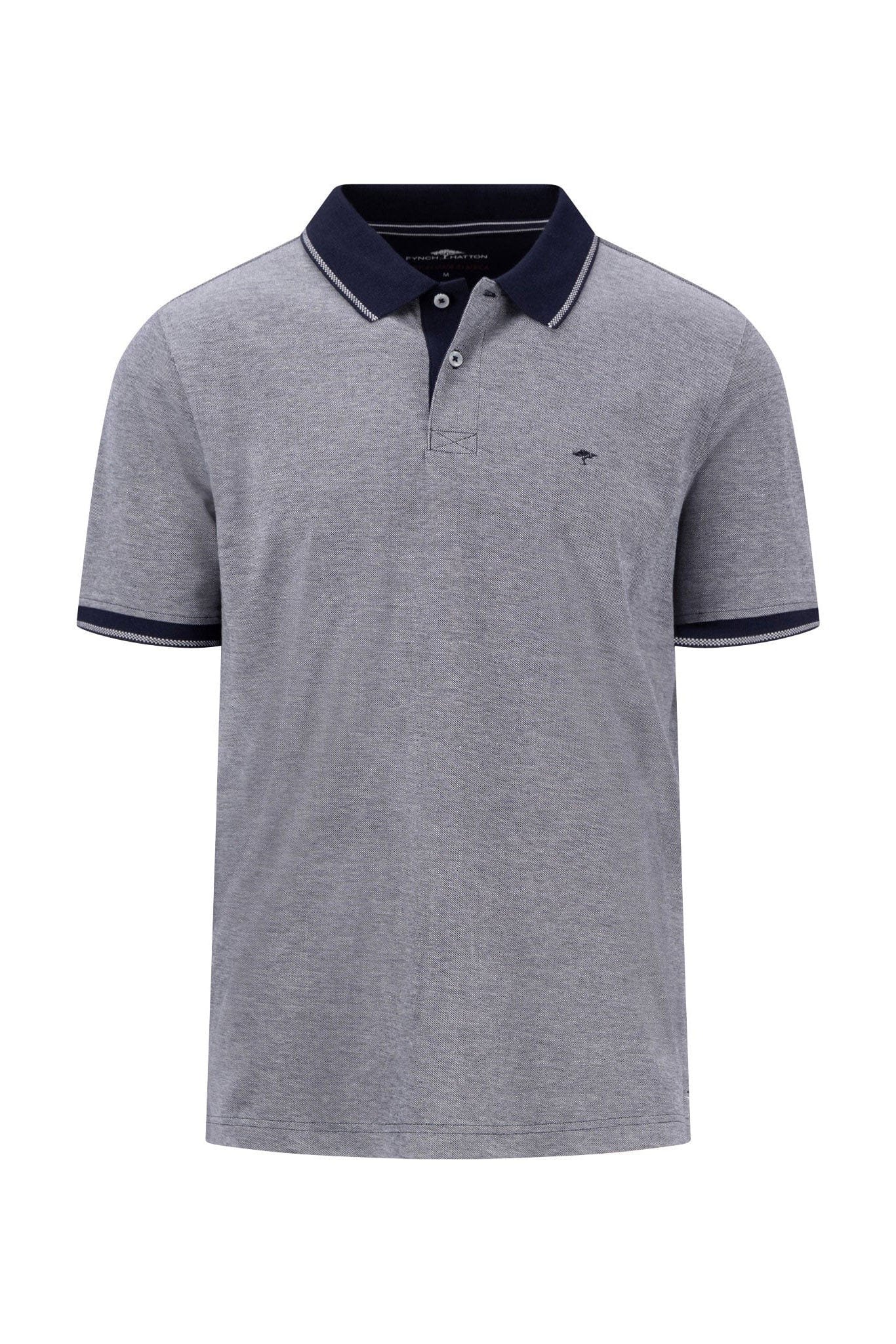 Fynch Hatton Two-Tone Stripe Polo - Navy