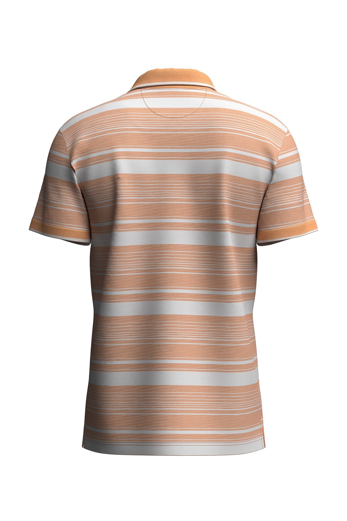Fynch Hatton Two Tone Stripe Polo - Tangerine