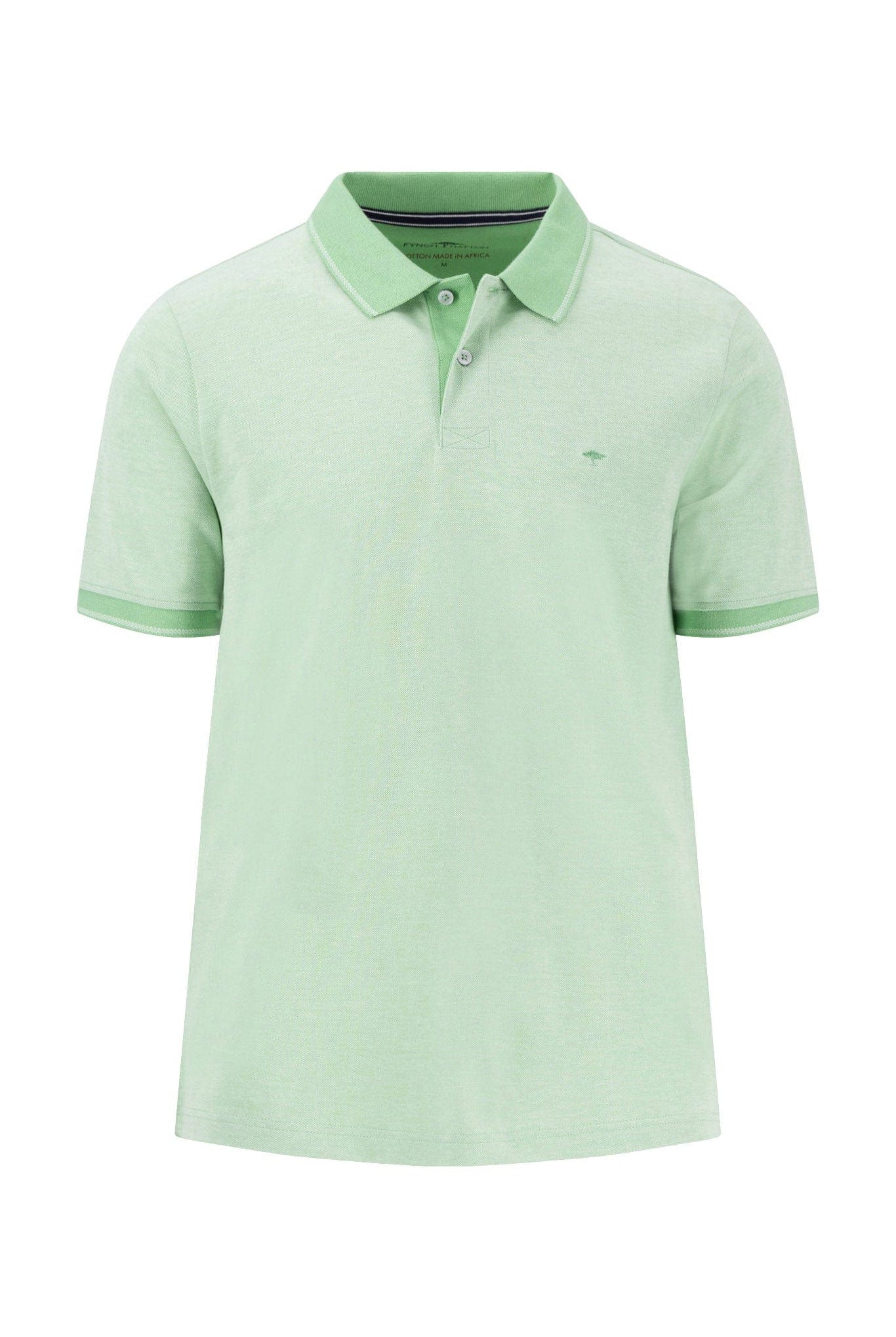 Fynch Hatton Two-Tone Stripe Polo - Turf Green