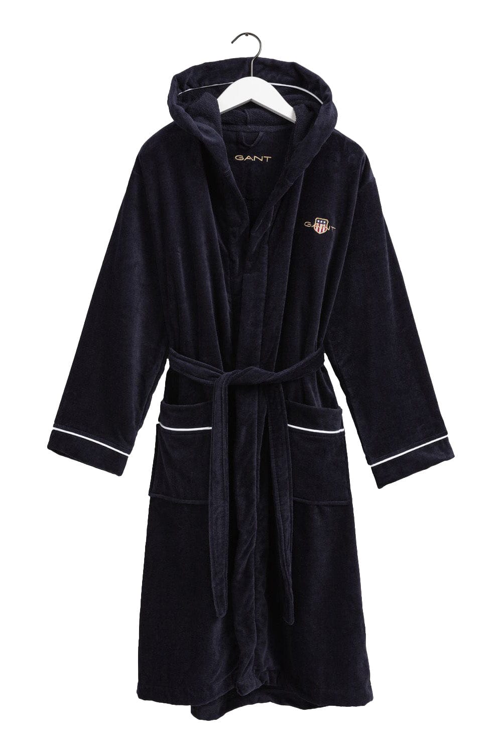 GANT Archive Shield Organic Cotton Robe - Evening Blue