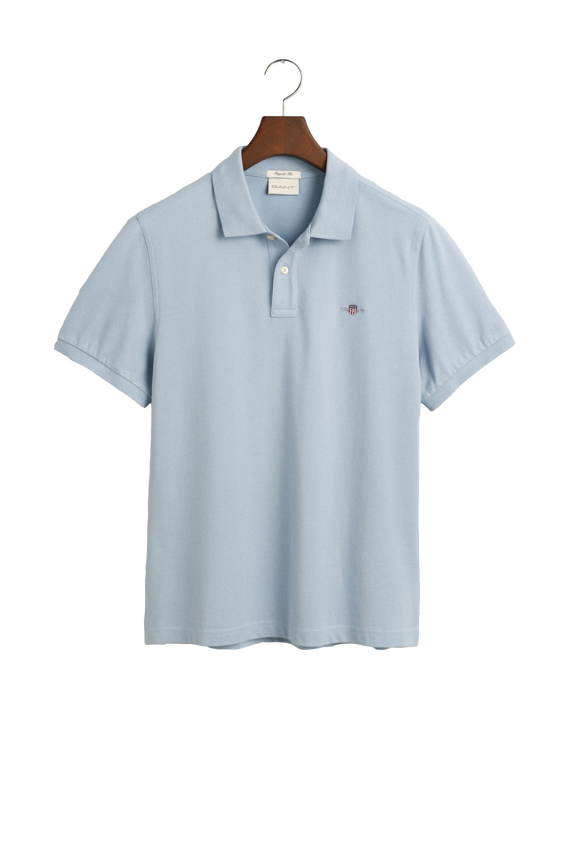 GANT Regular Fit Shield Pique Polo - Dove Blue