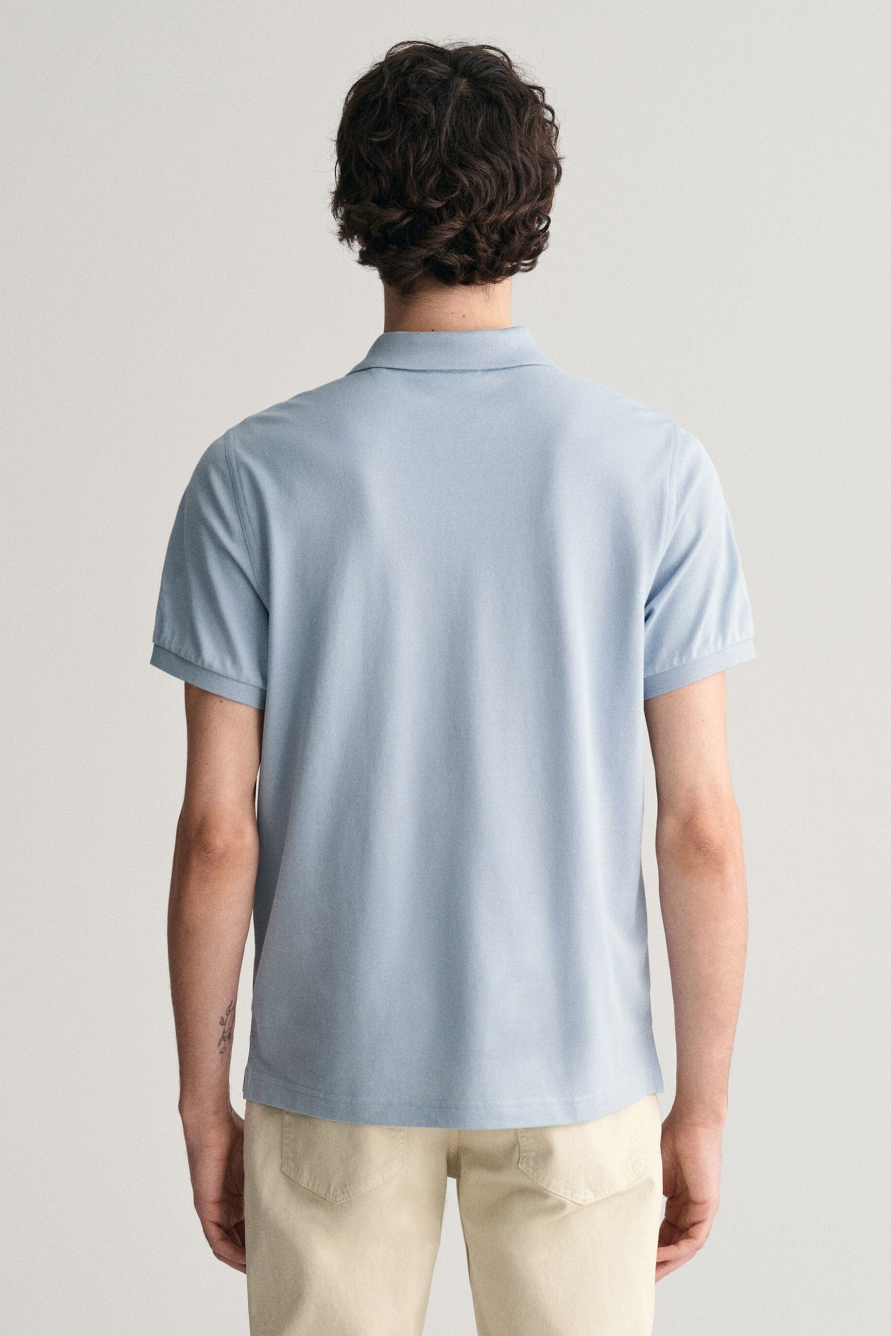 GANT Regular Fit Shield Pique Polo - Dove Blue