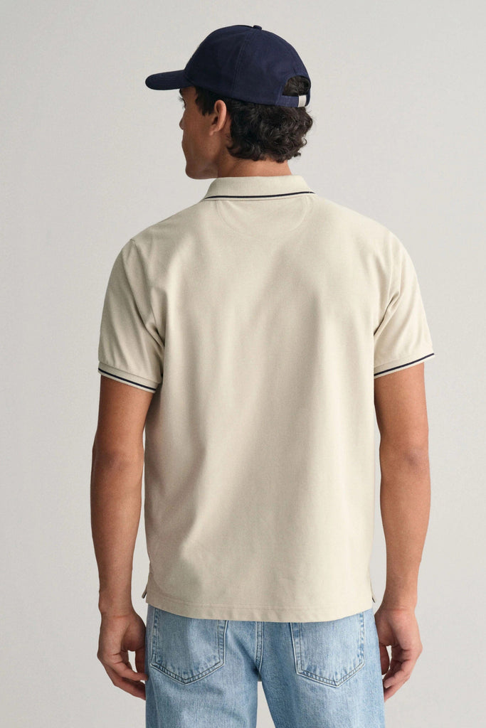 GANT Regular Fit Shield Tipping Pique Polo - Silky Beige
