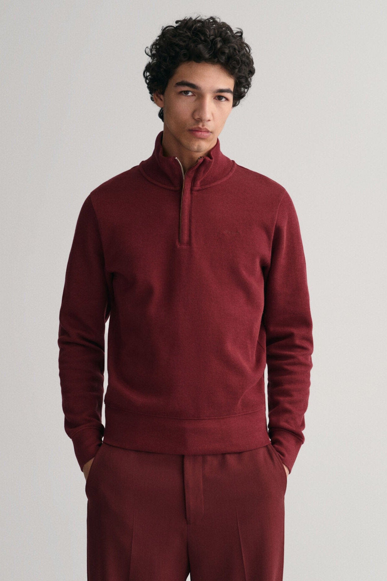 GANT Sacker Rib Half Zip Sweatshirt - Plumped Red
