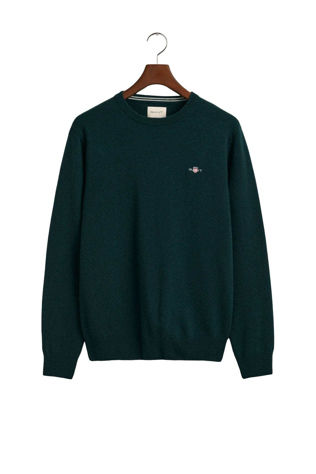 GANT Superfine Lambswool Crew Neck - Tartan Green