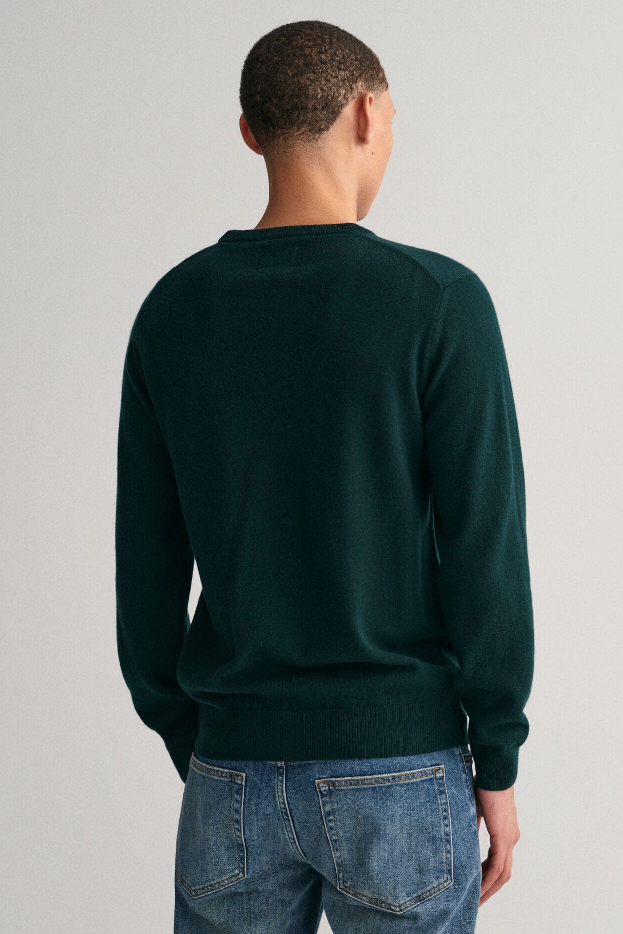 GANT Superfine Lambswool Crew Neck - Tartan Green