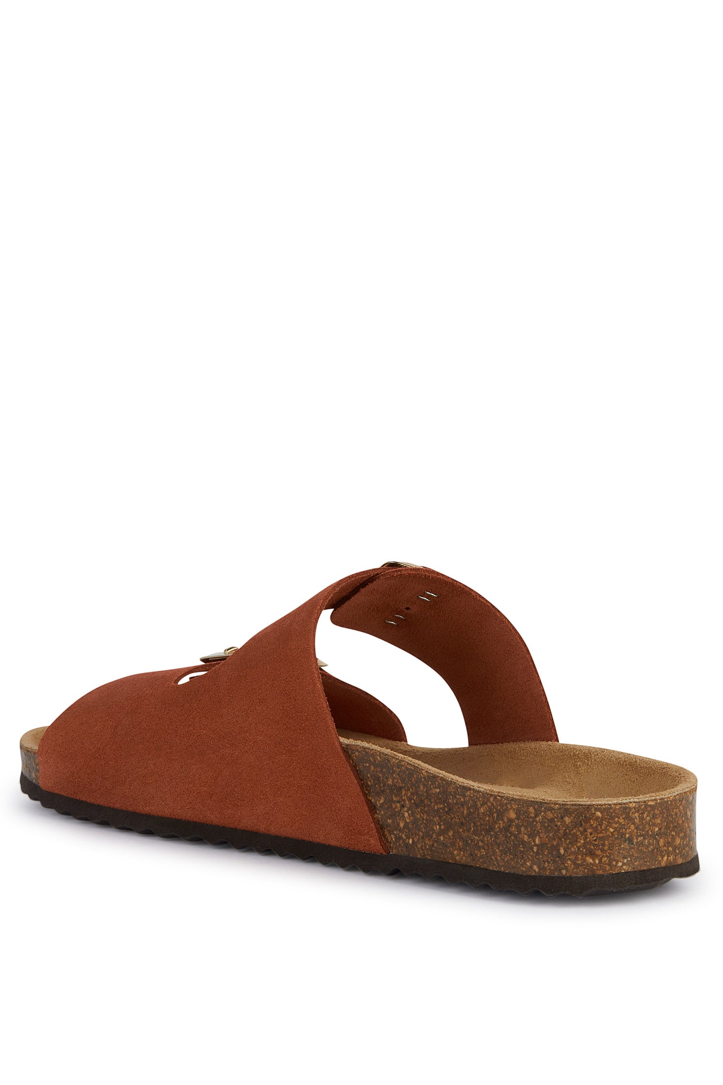 Geox Brionia Suede Leather Sandals - Brick