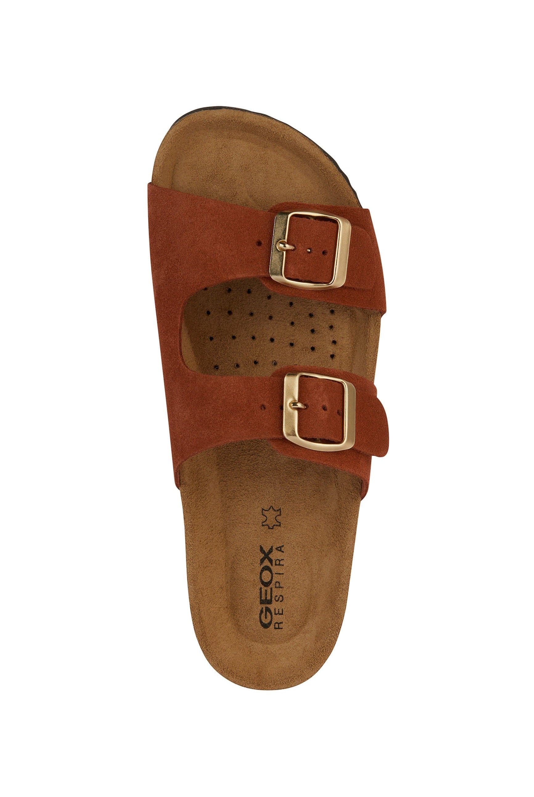 Geox Brionia Suede Leather Sandals - Brick