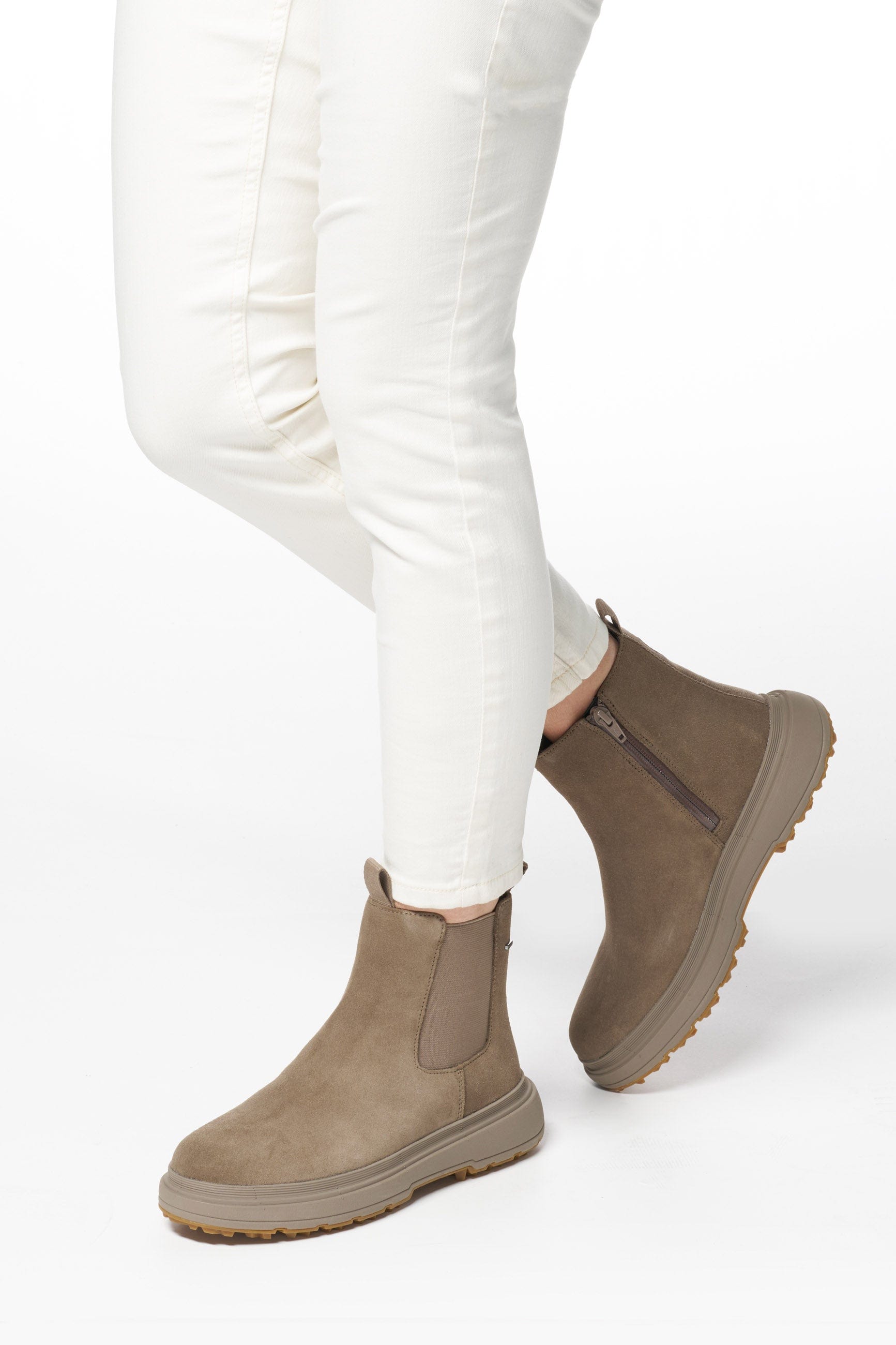 Geox Lamidie Grip ABX Waterproof Suede Ankle Boots - Taupe