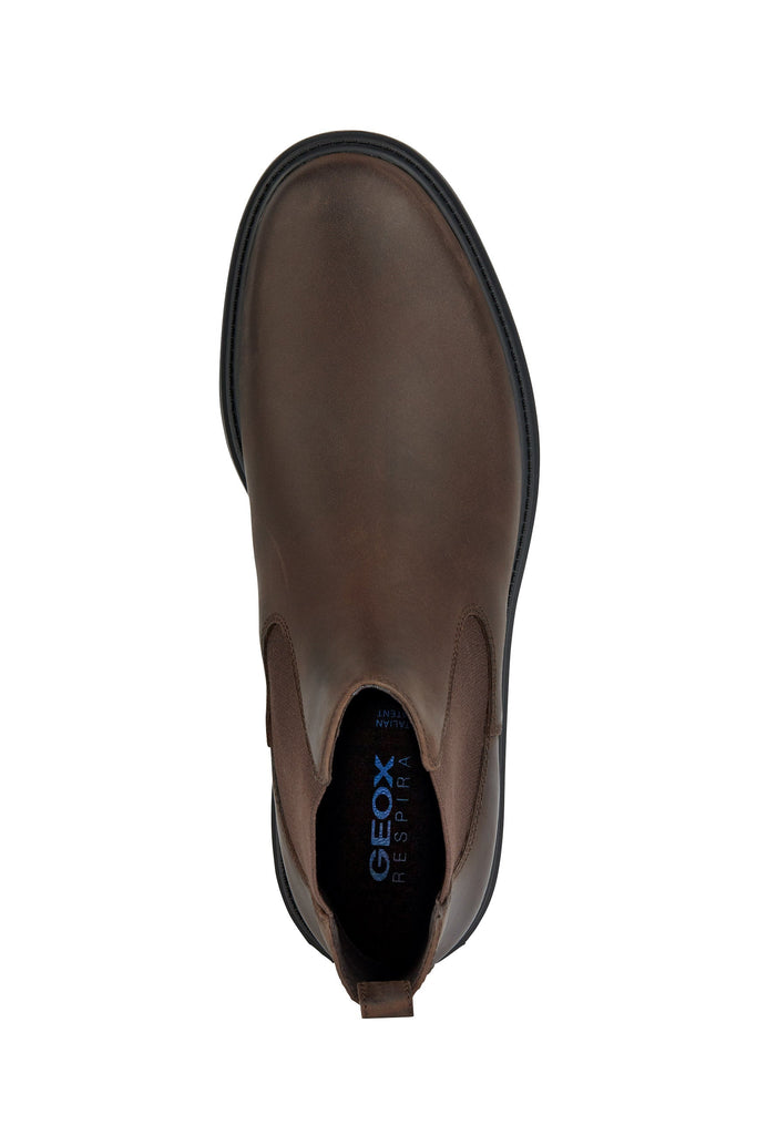 Geox Men's Spherica EC7 Chelsea Leather Ankle Boots - Coffee