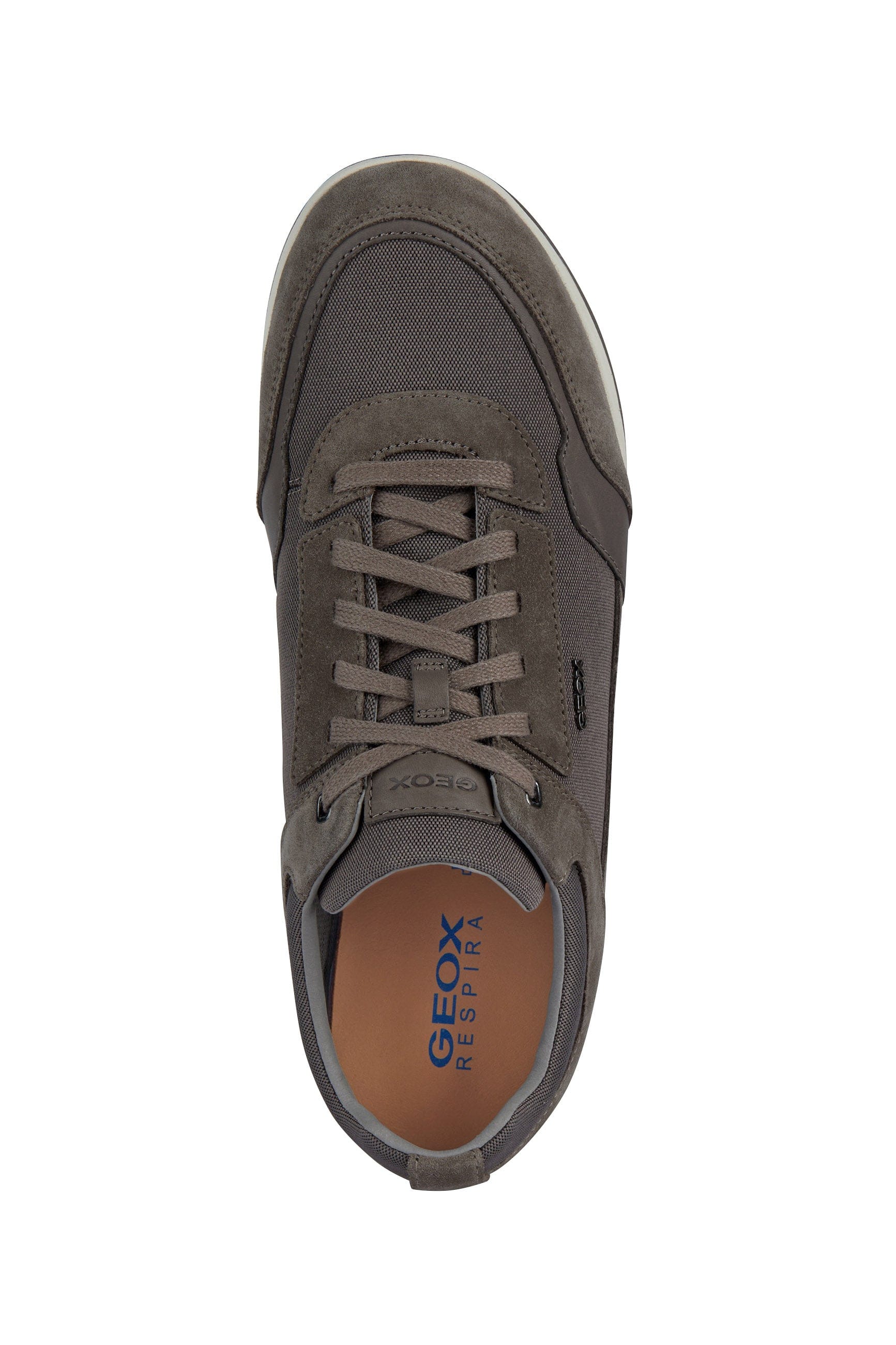 Geox Mens Spherica Ec3 Suede Trainers - Taupe