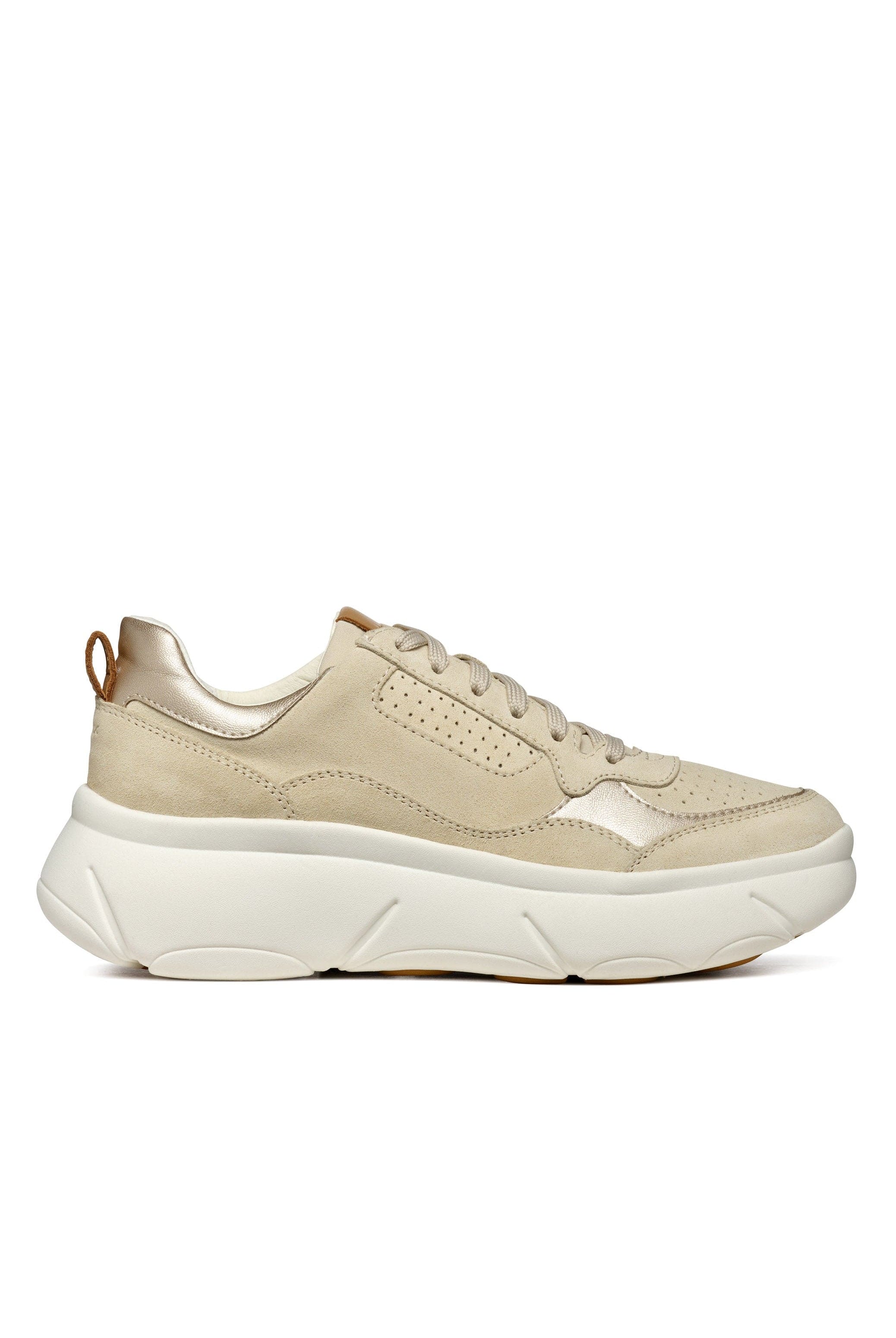 Geox Nebula Suede Platform Trainers - Light Sand