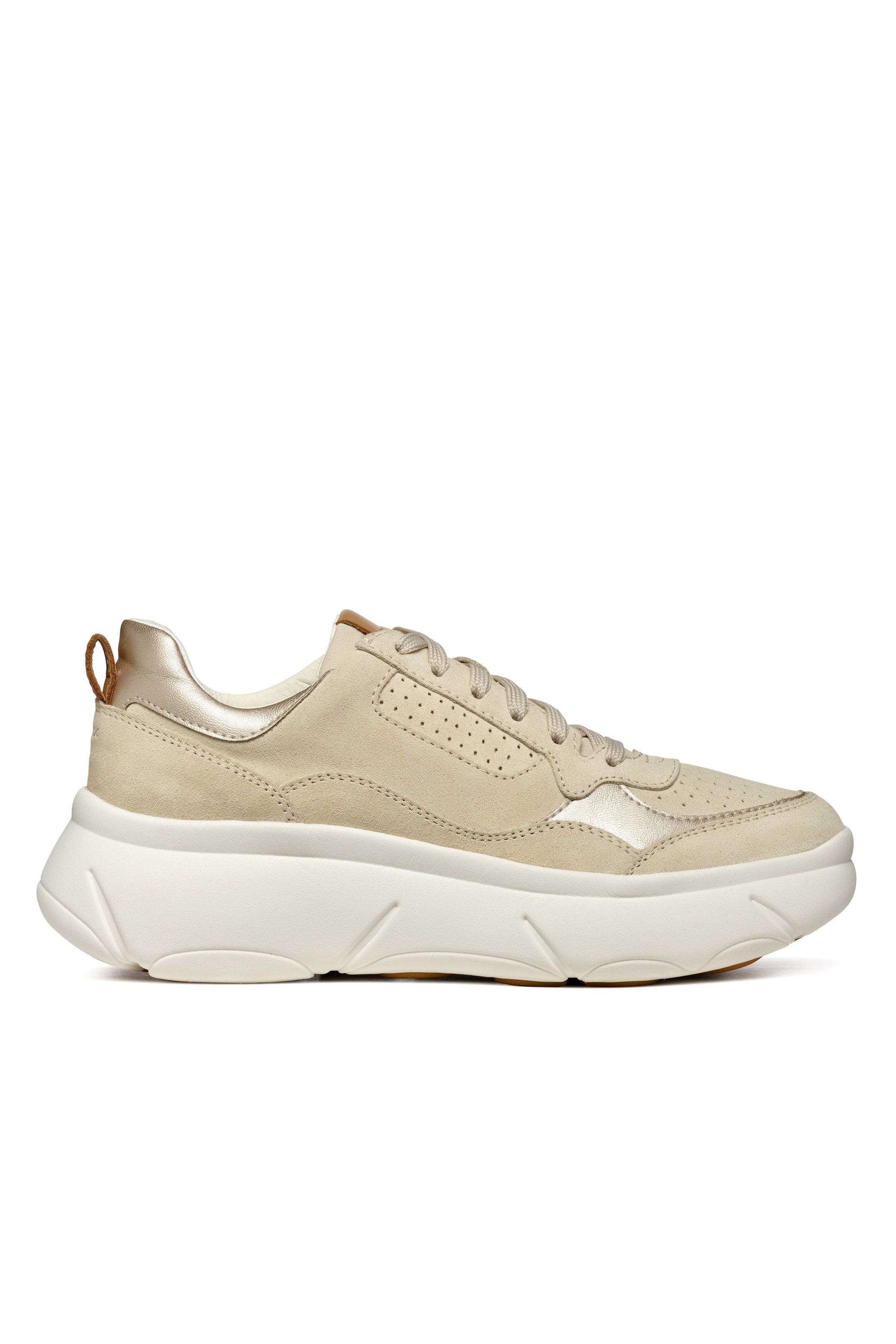Geox Nebula Suede Platform Trainers - Light Sand